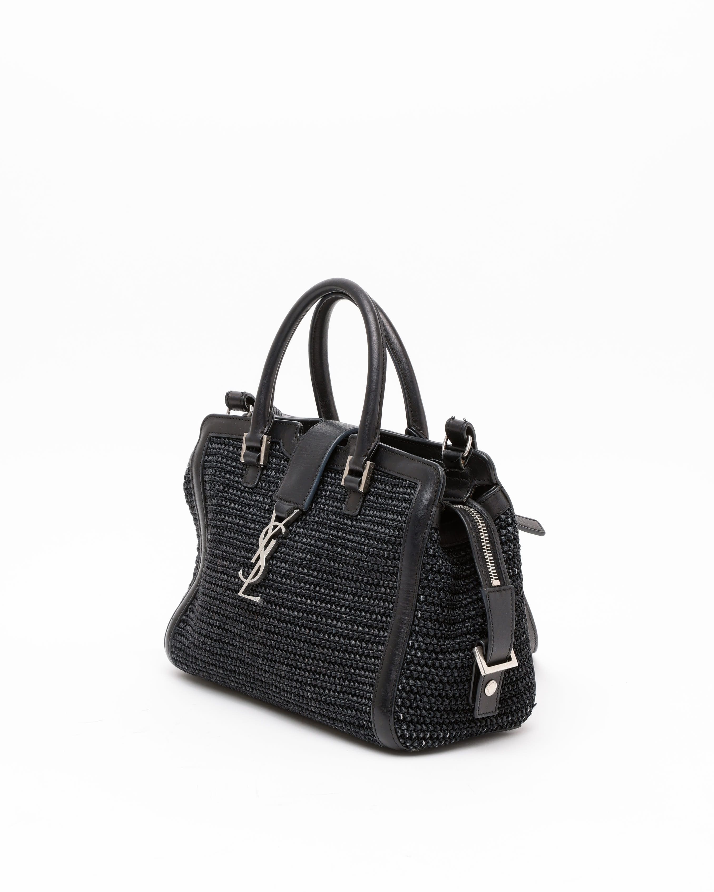 Saint Laurent Baby Raffia Downtown Cabas Bag