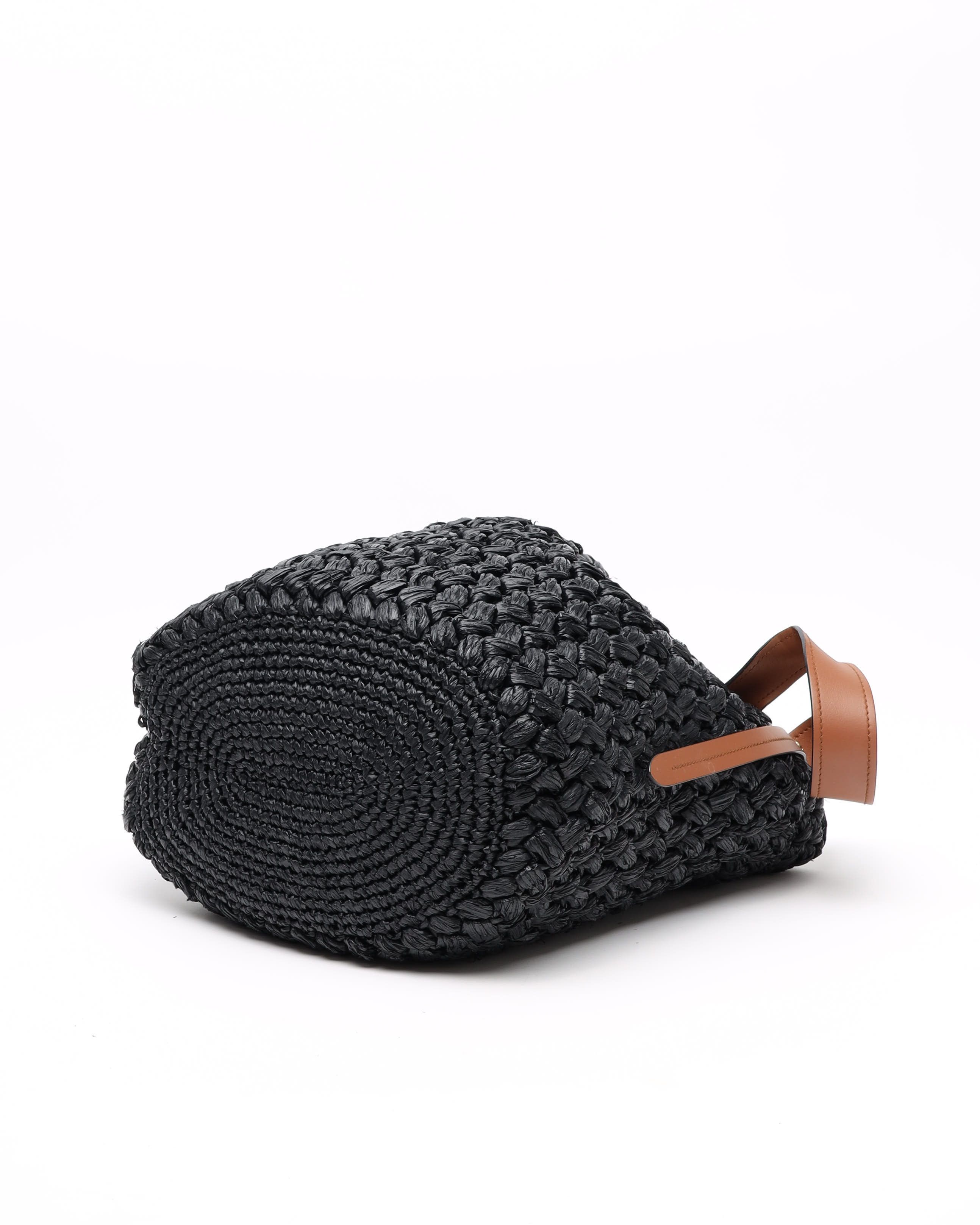 Prada Raffia City Calf Bucket Bag