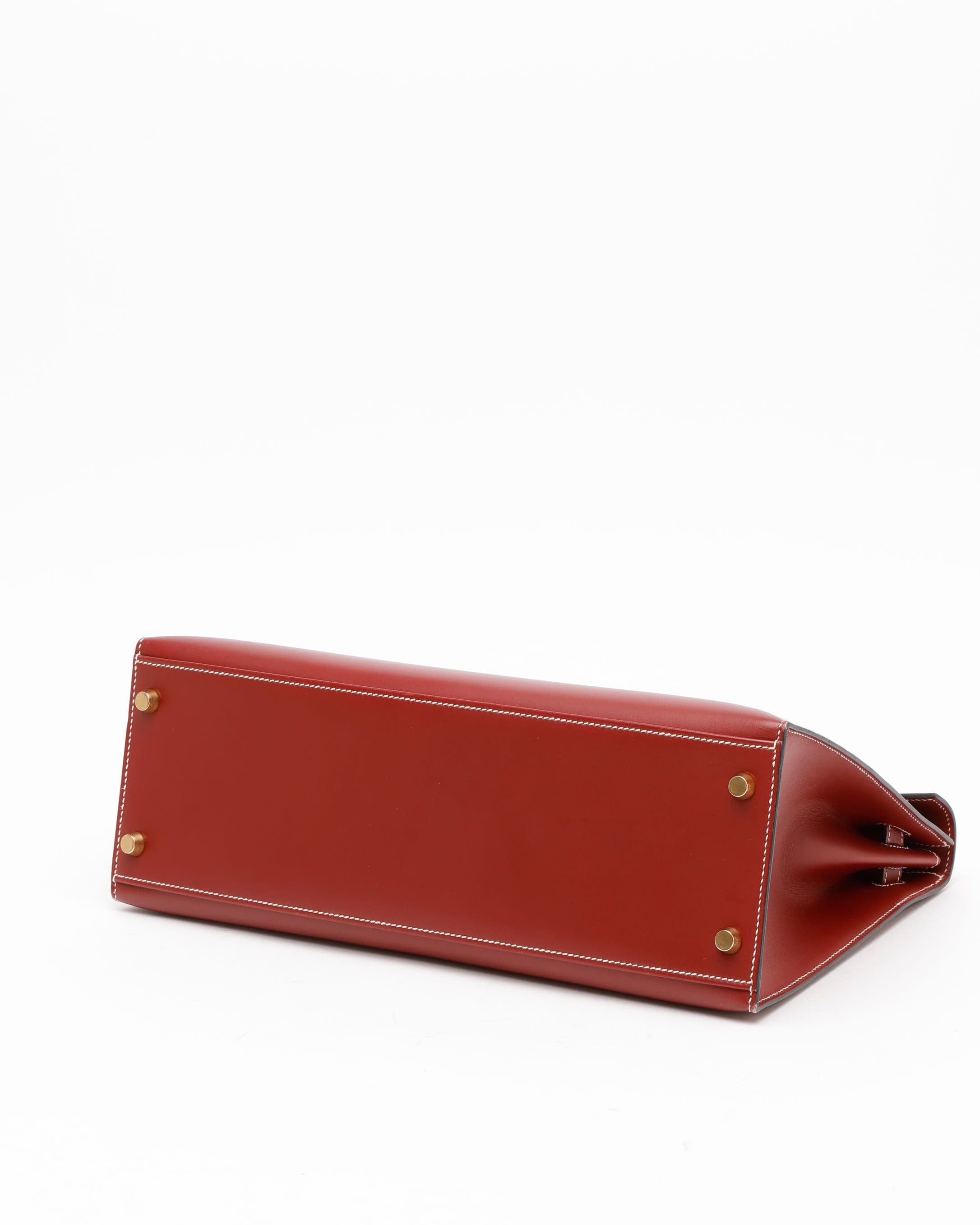 Pre-owned Hermes Hermès Kelly Box 32 Sellier Bag In Red