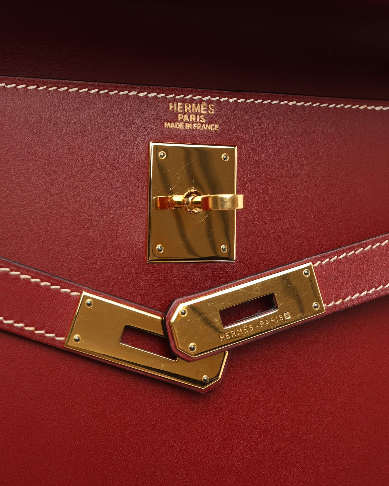 Pre-owned Hermes Hermès Kelly Box 32 Sellier Bag In Red