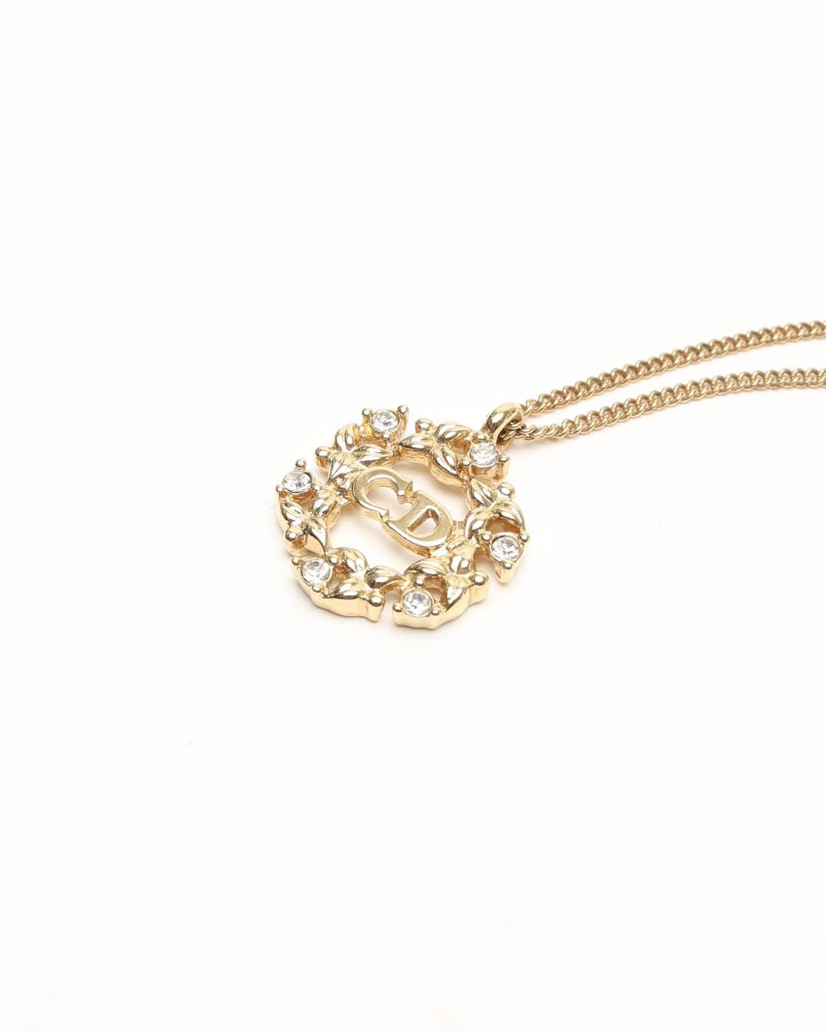 Dior Christian  Cd Rhinestone Necklace