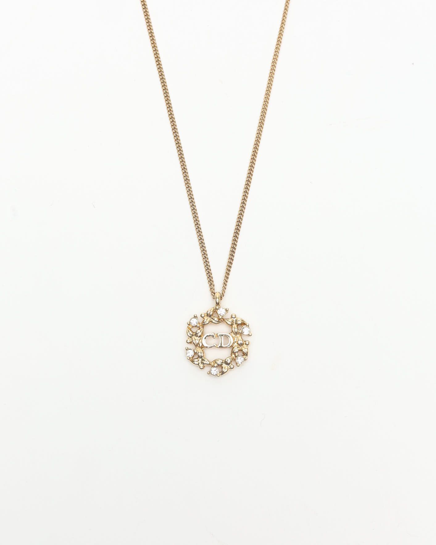 Dior Christian  Cd Rhinestone Necklace