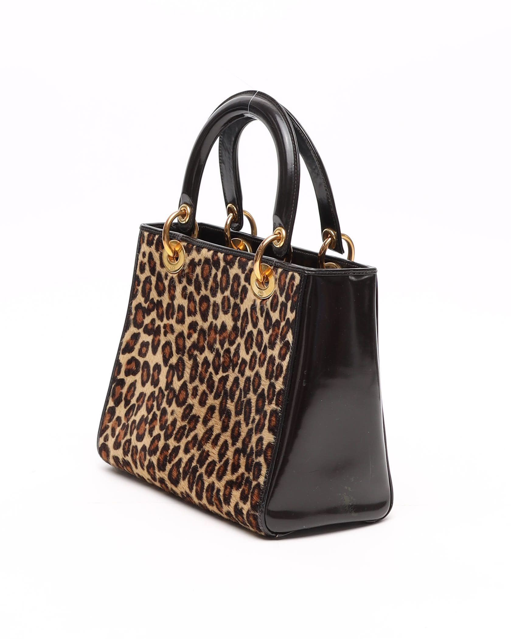 Dior Christian  Medium Leopard Lady  Bag