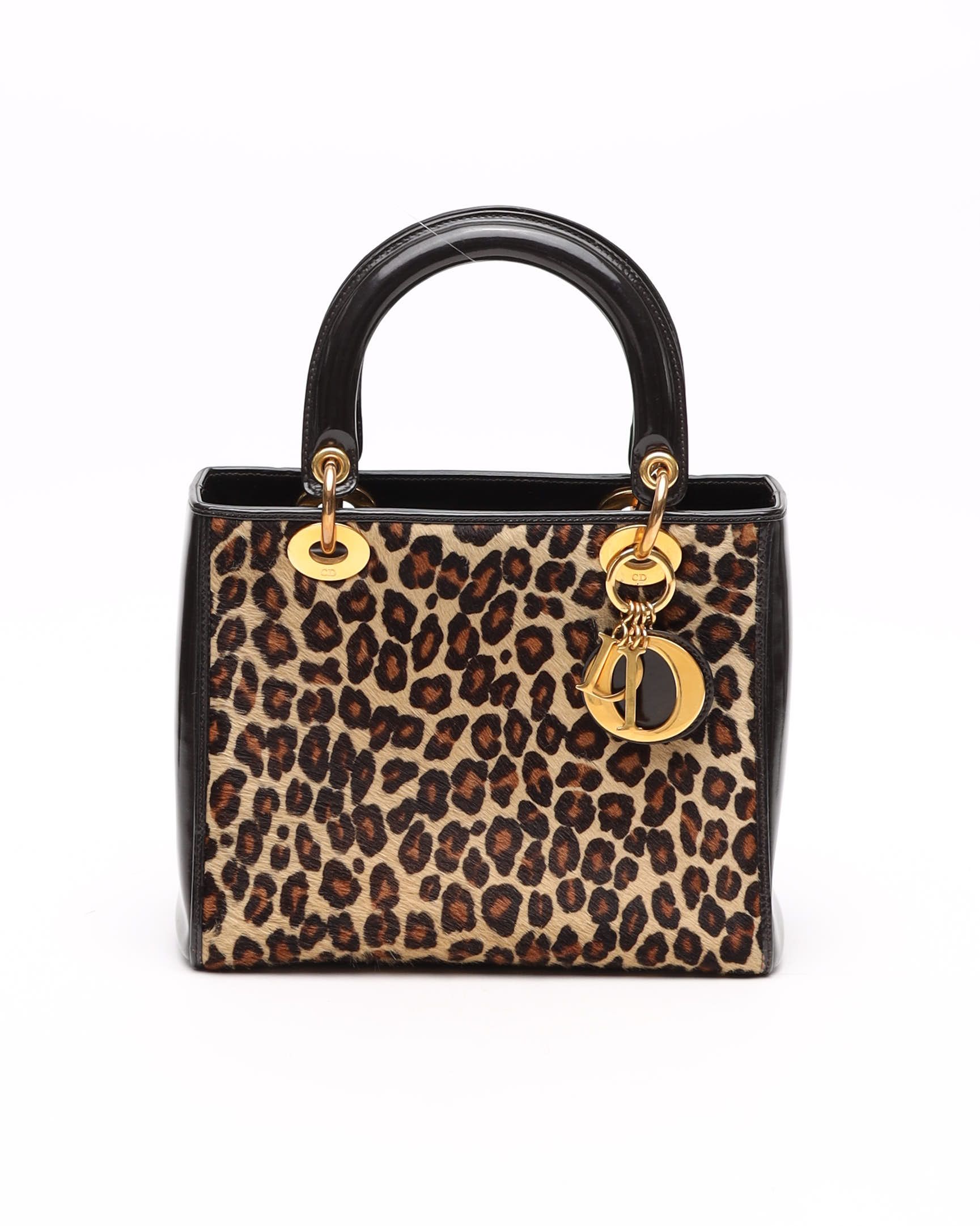 Dior Christian  Medium Leopard Lady  Bag