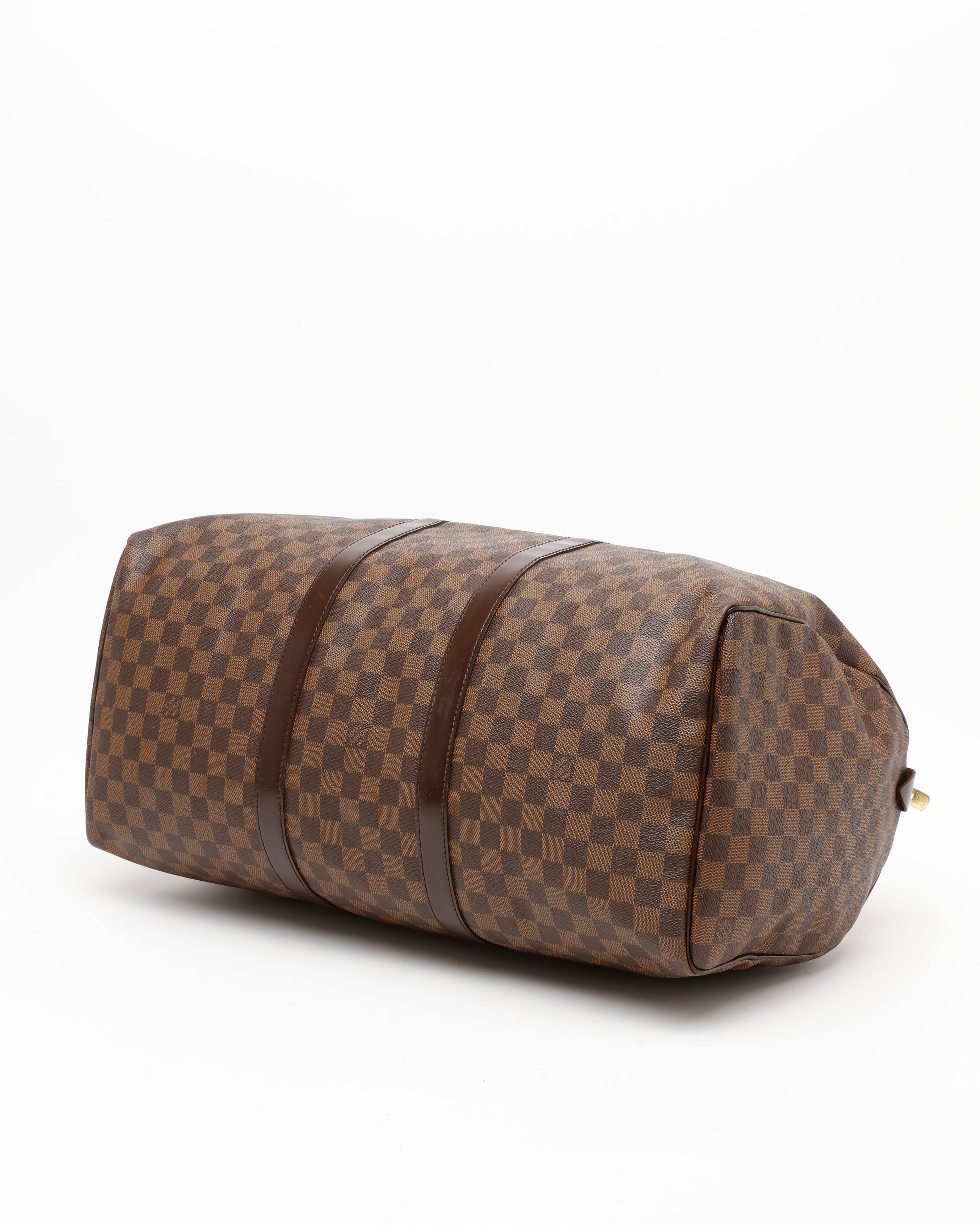 Pre-owned Louis Vuitton Damier Ebene Keepall 50 Weekend Bag