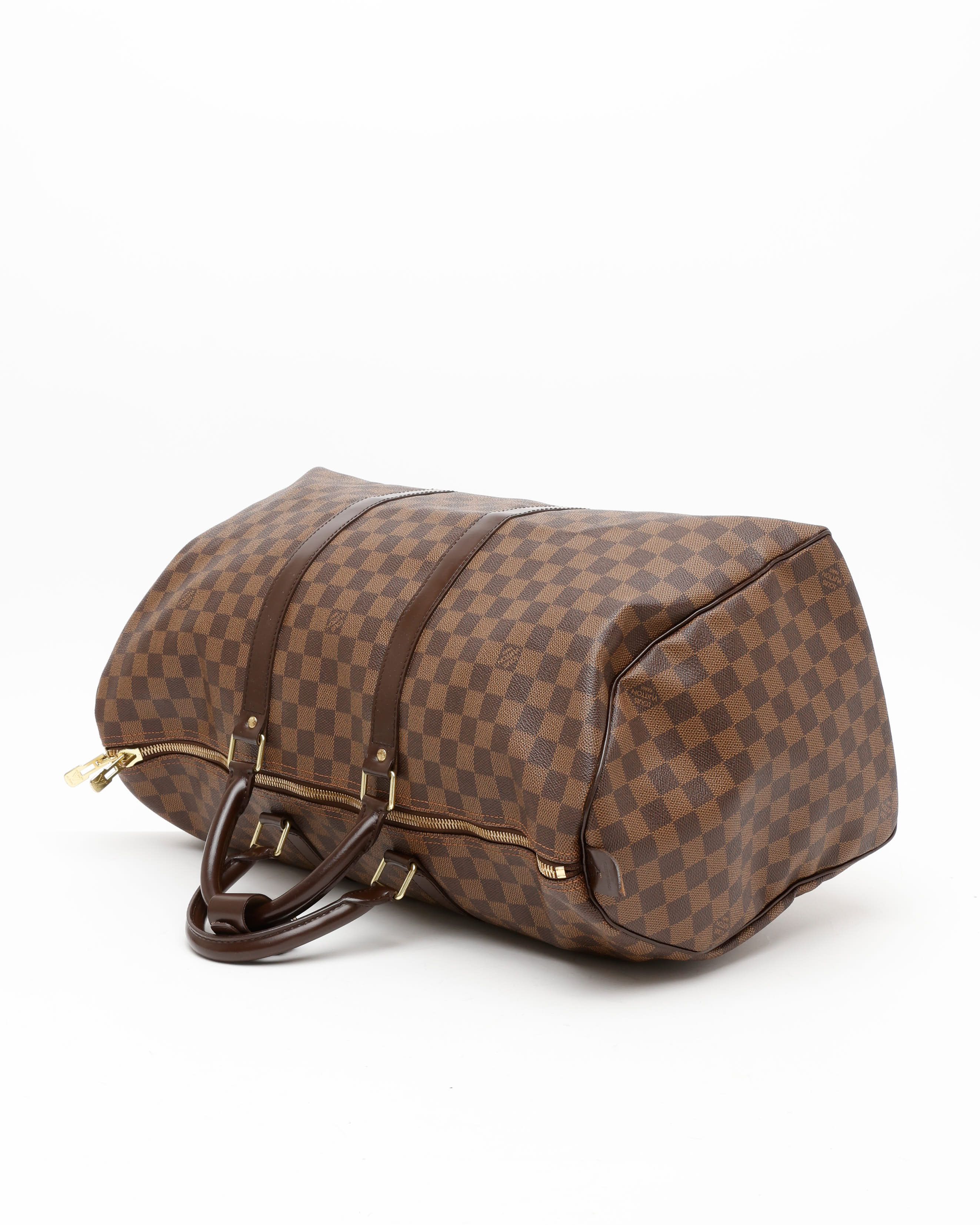 Pre-owned Louis Vuitton Damier Ebene Keepall 50 Weekend Bag