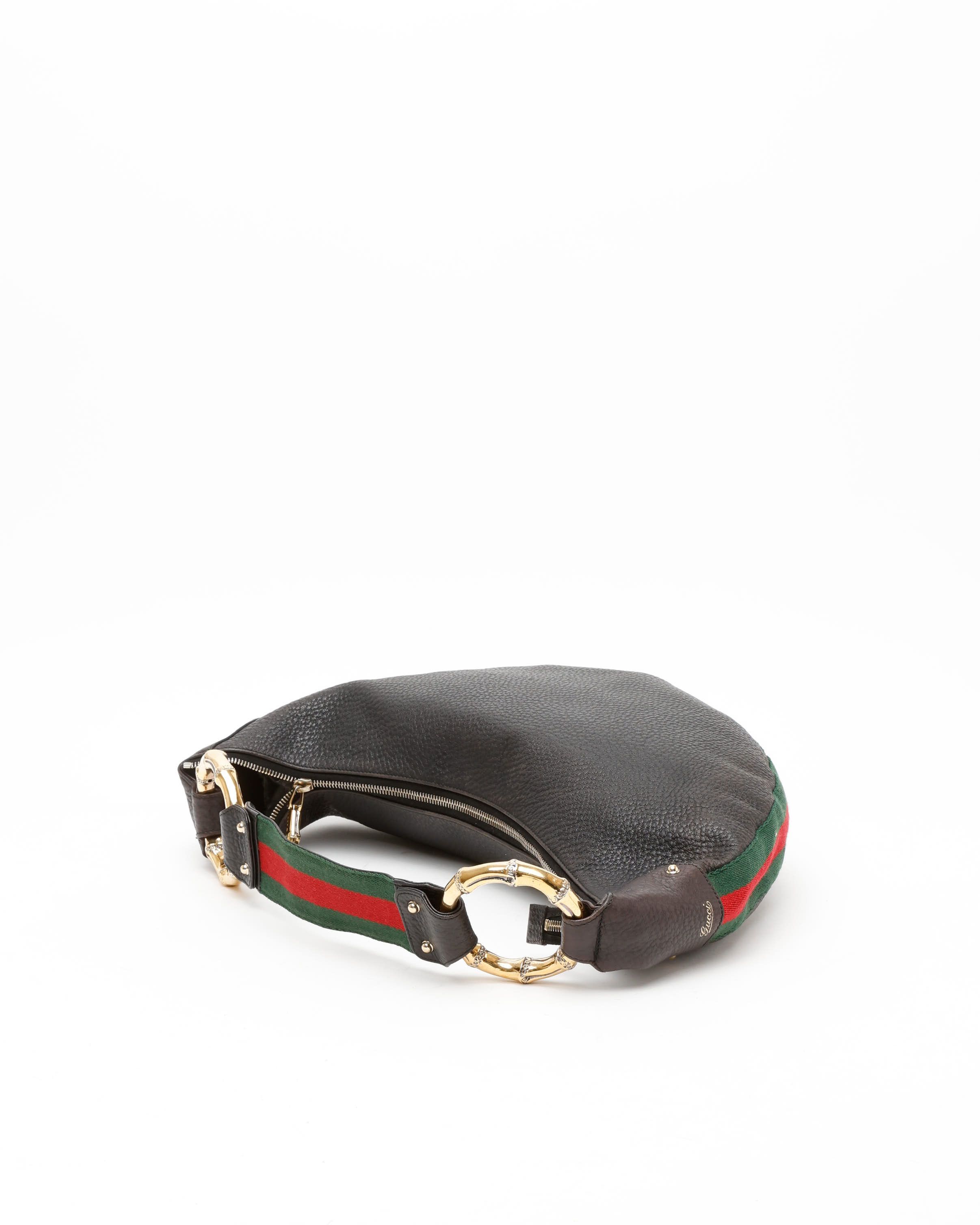Gucci Web Bamboo Ring Hobo Bag
