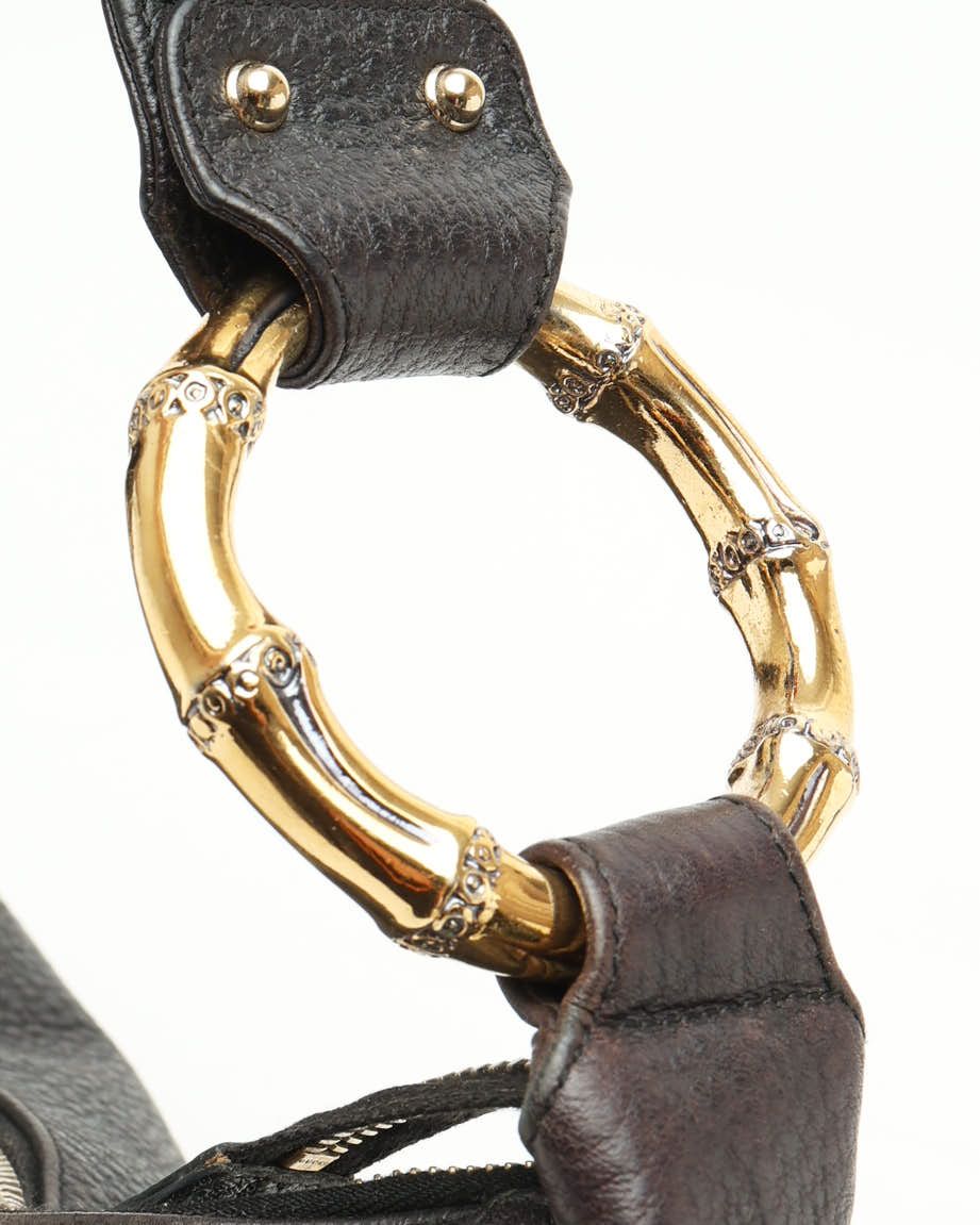 Gucci Web Bamboo Ring Hobo Bag