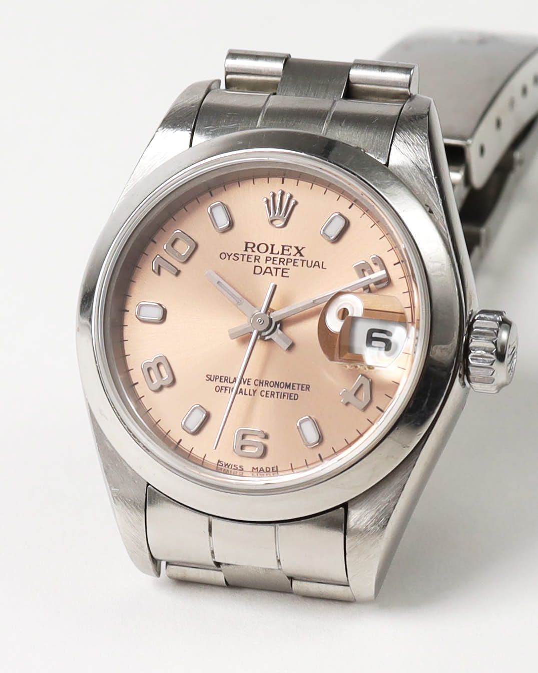 Rolex Lady-oyster Perpetual Date 26mm Ref 79160 Full Set Watch In Pink