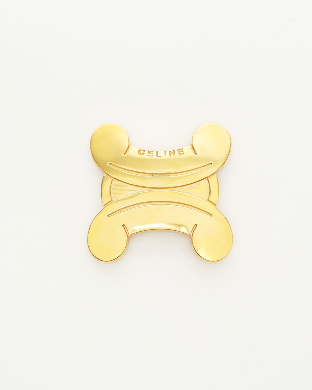 Celine Céline Triomphe Brooch In Gold