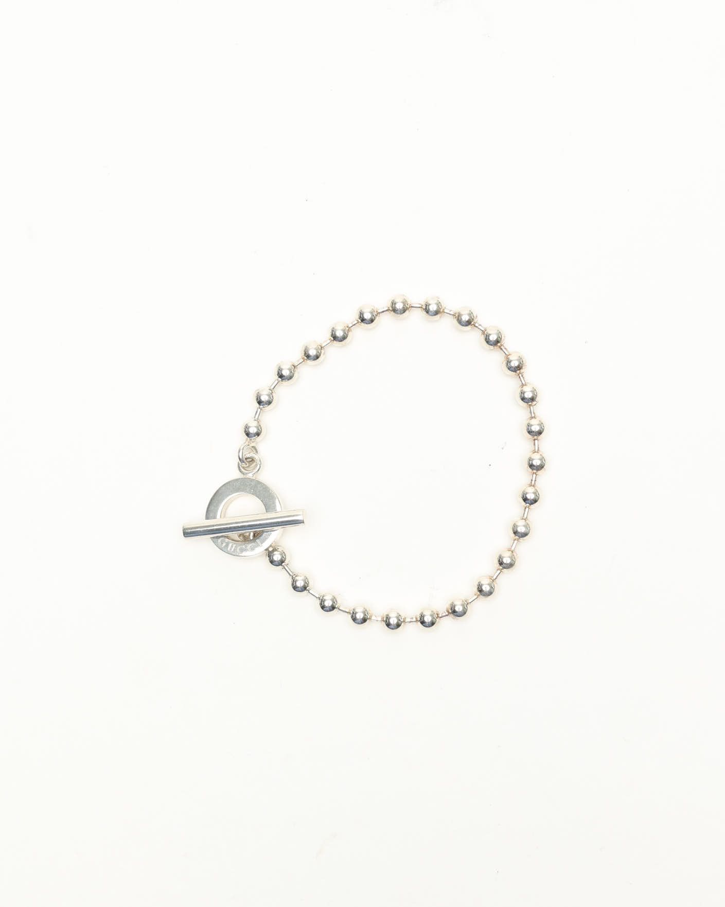 Gucci Ball Chain Silver Bracelet In Metallic
