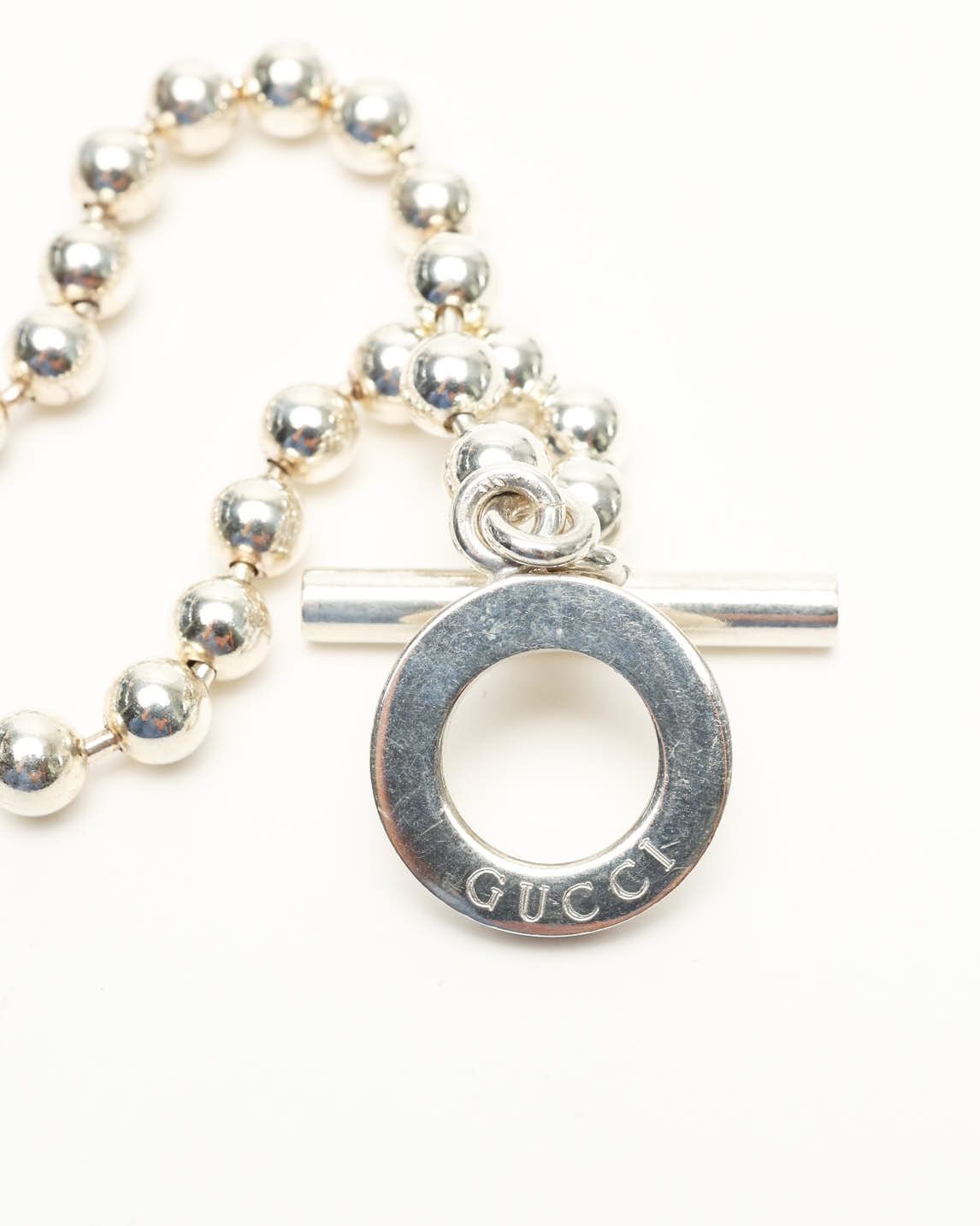 Gucci Ball Chain Silver Bracelet In Metallic