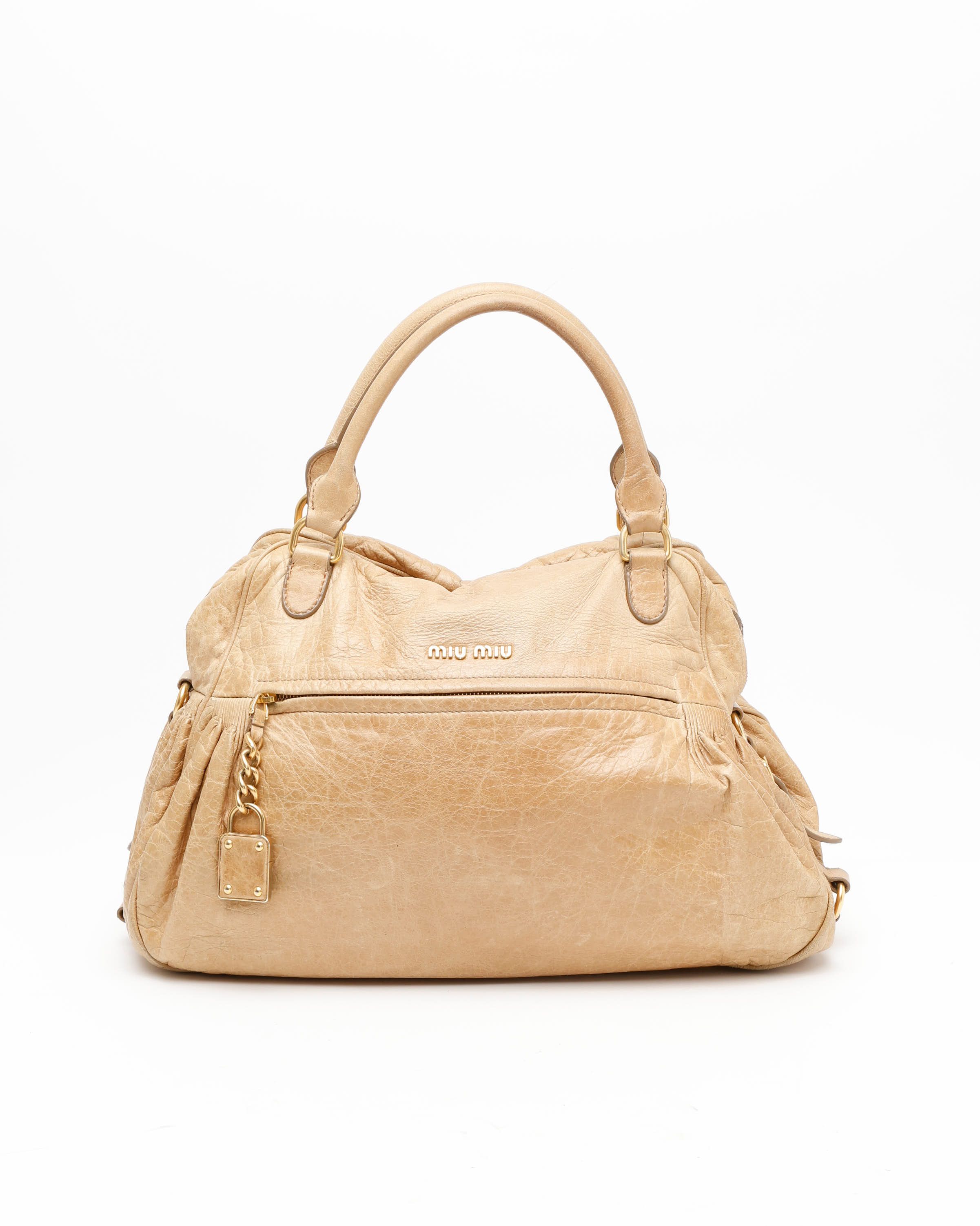 MIU MIU Miu Miu Vitello Shine Tote Bag