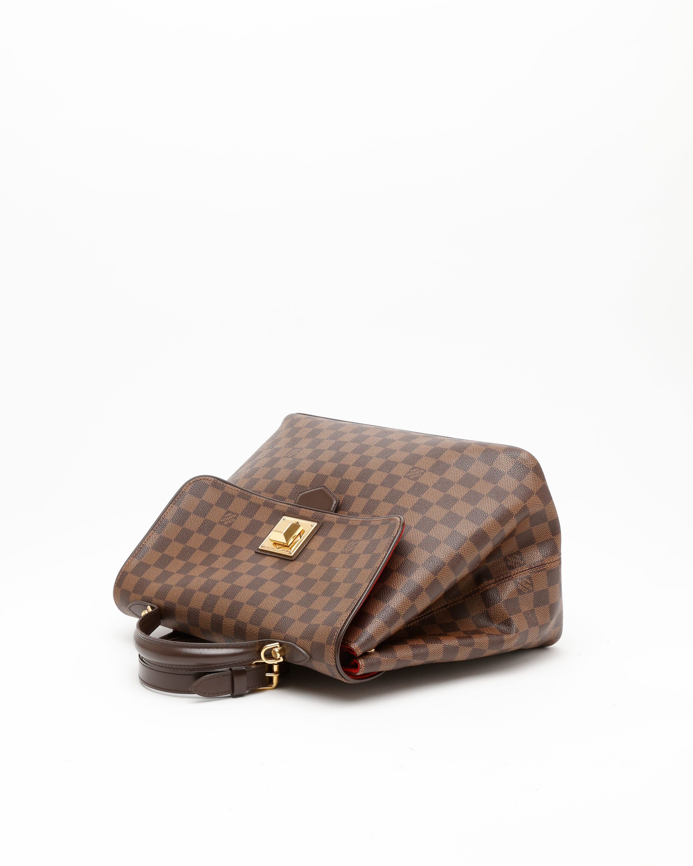 Pre-owned Louis Vuitton Damier Bergamo Mm Bag In Brown