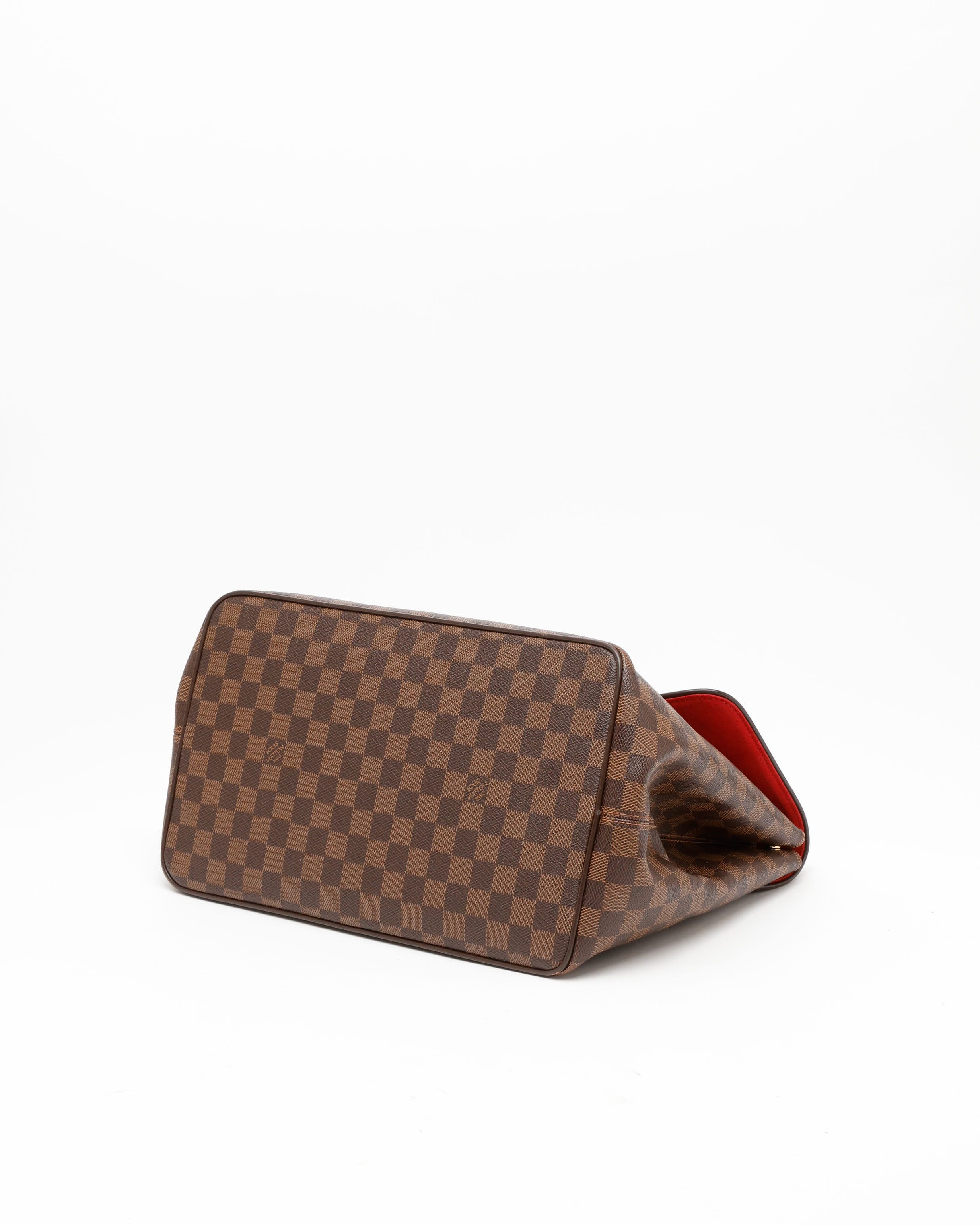 Pre-owned Louis Vuitton Damier Bergamo Mm Bag In Brown
