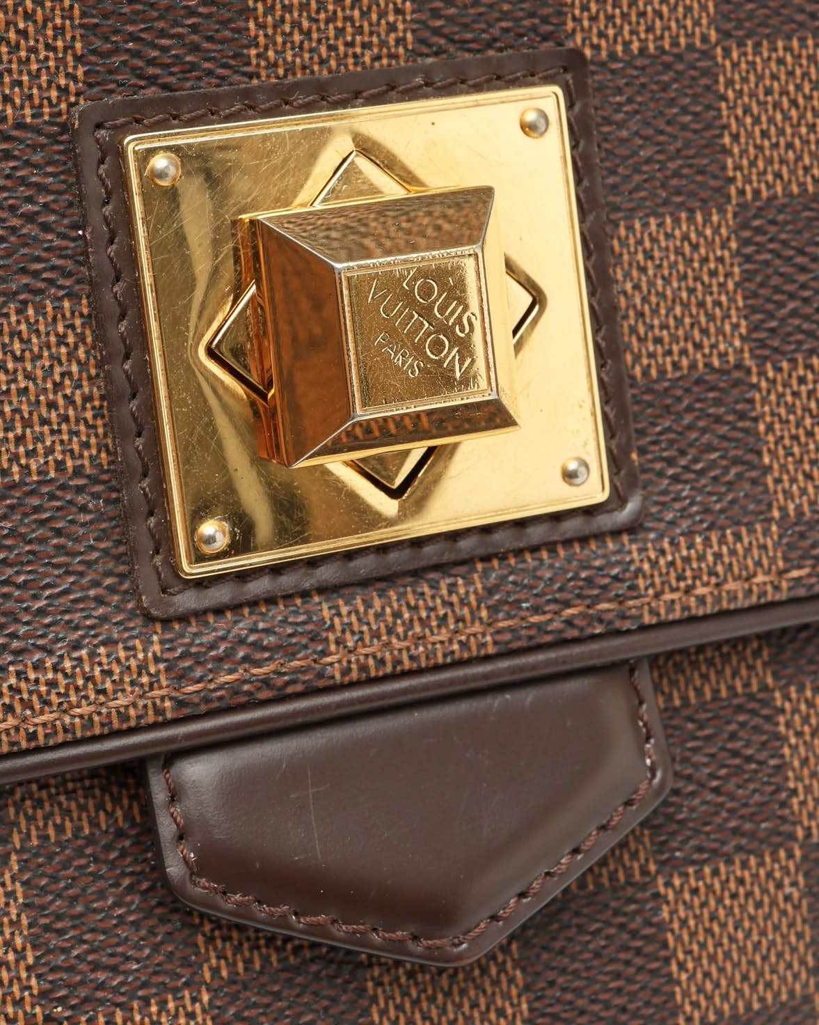 Pre-owned Louis Vuitton Damier Bergamo Mm Bag In Brown