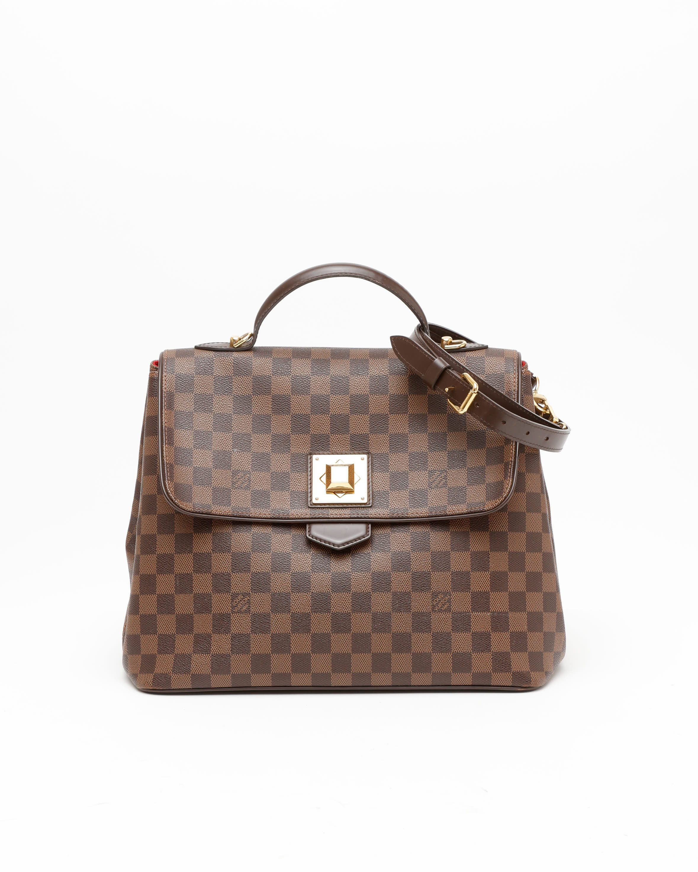 Pre-owned Louis Vuitton Damier Bergamo Mm Bag In Brown