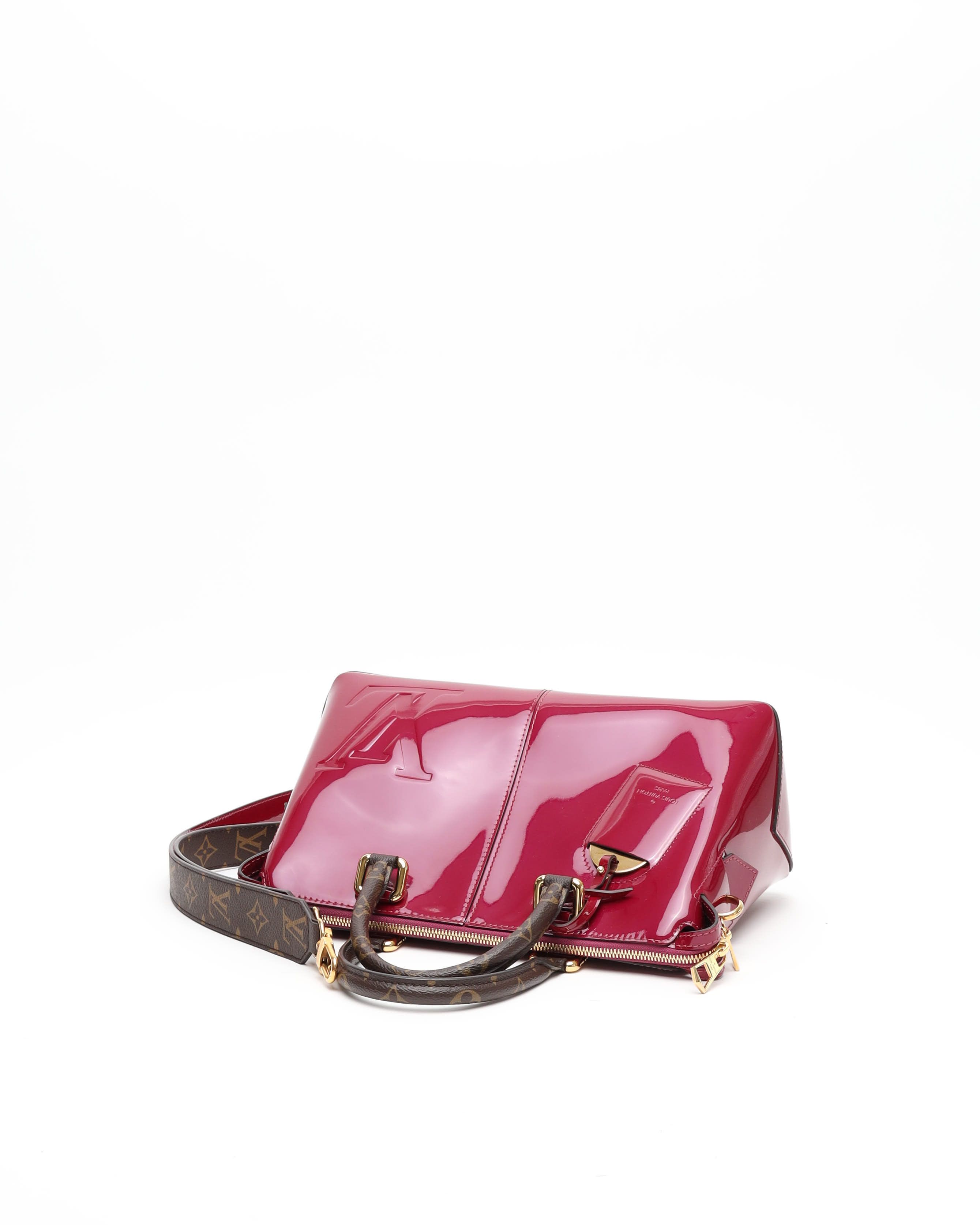 Pre-owned Louis Vuitton Magenta Vernis Miroir Tote Bag