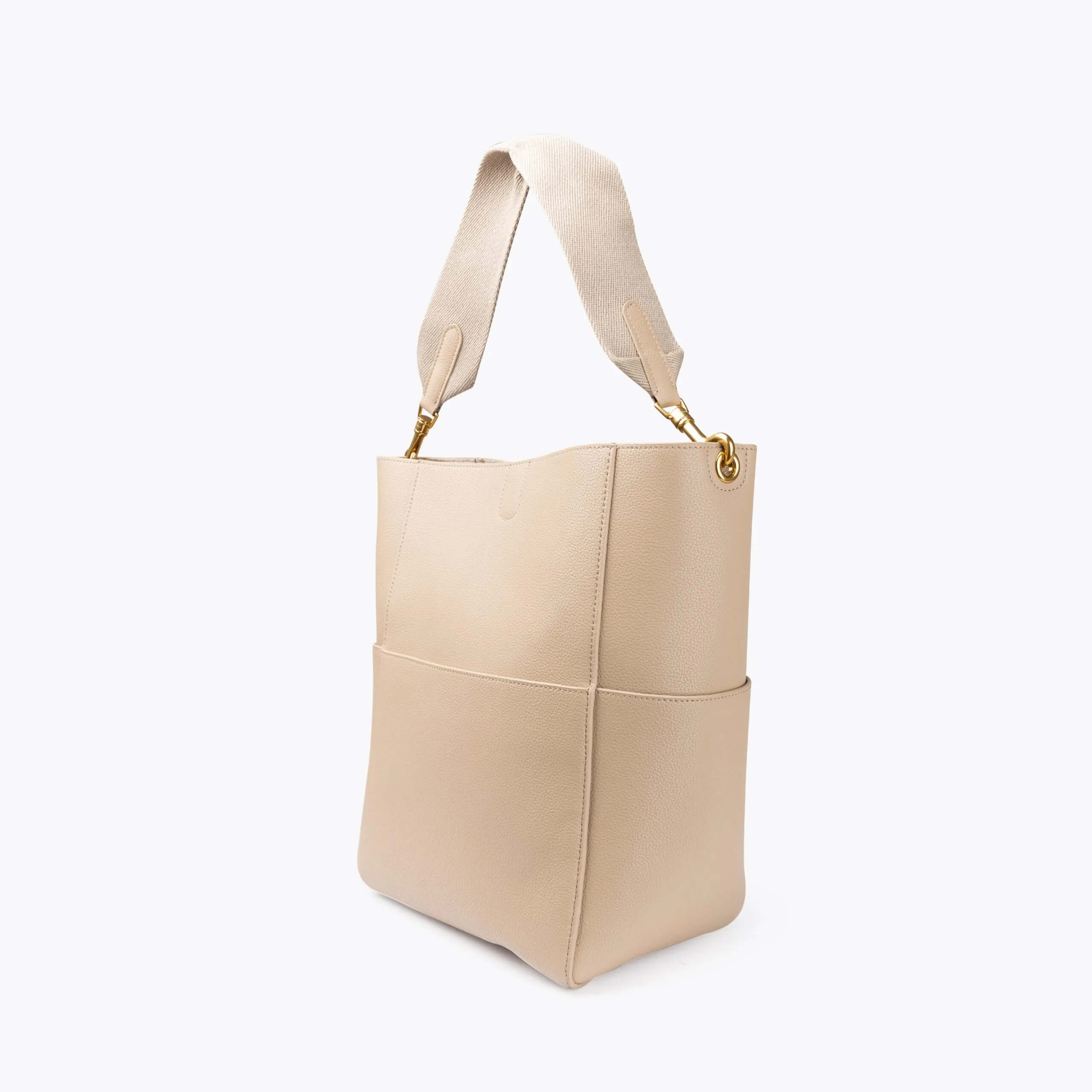Celine Sangle Large Bucket Bag In Neutral