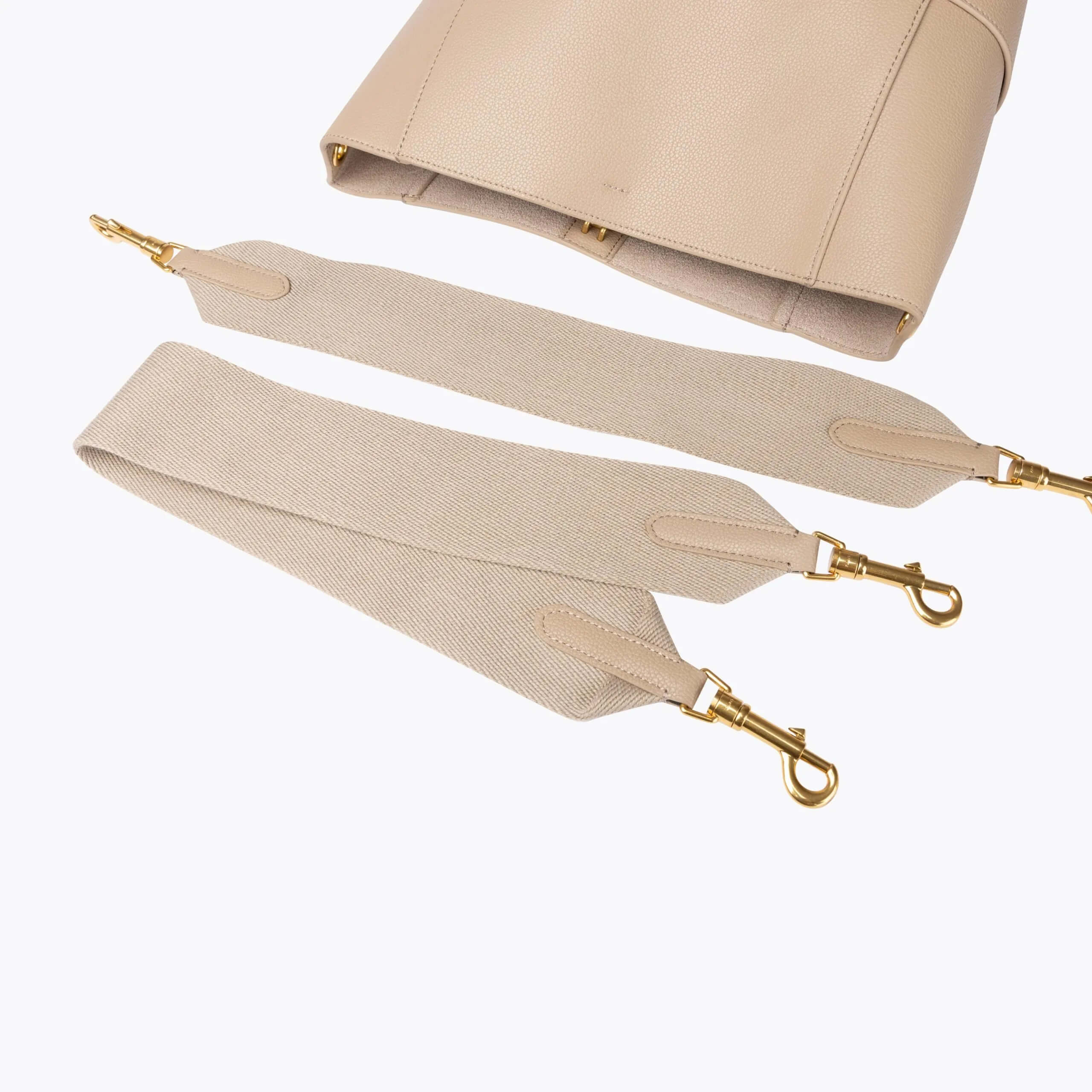 Celine Sangle Large Bucket Bag In Neutral