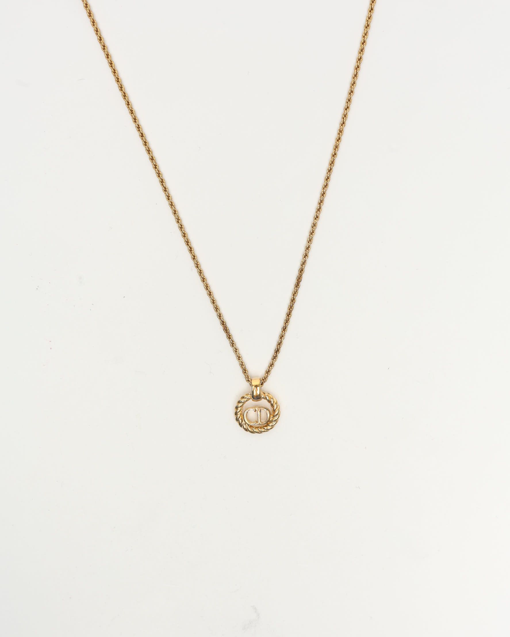 Dior Christian  Cd Twisted Logo Necklace