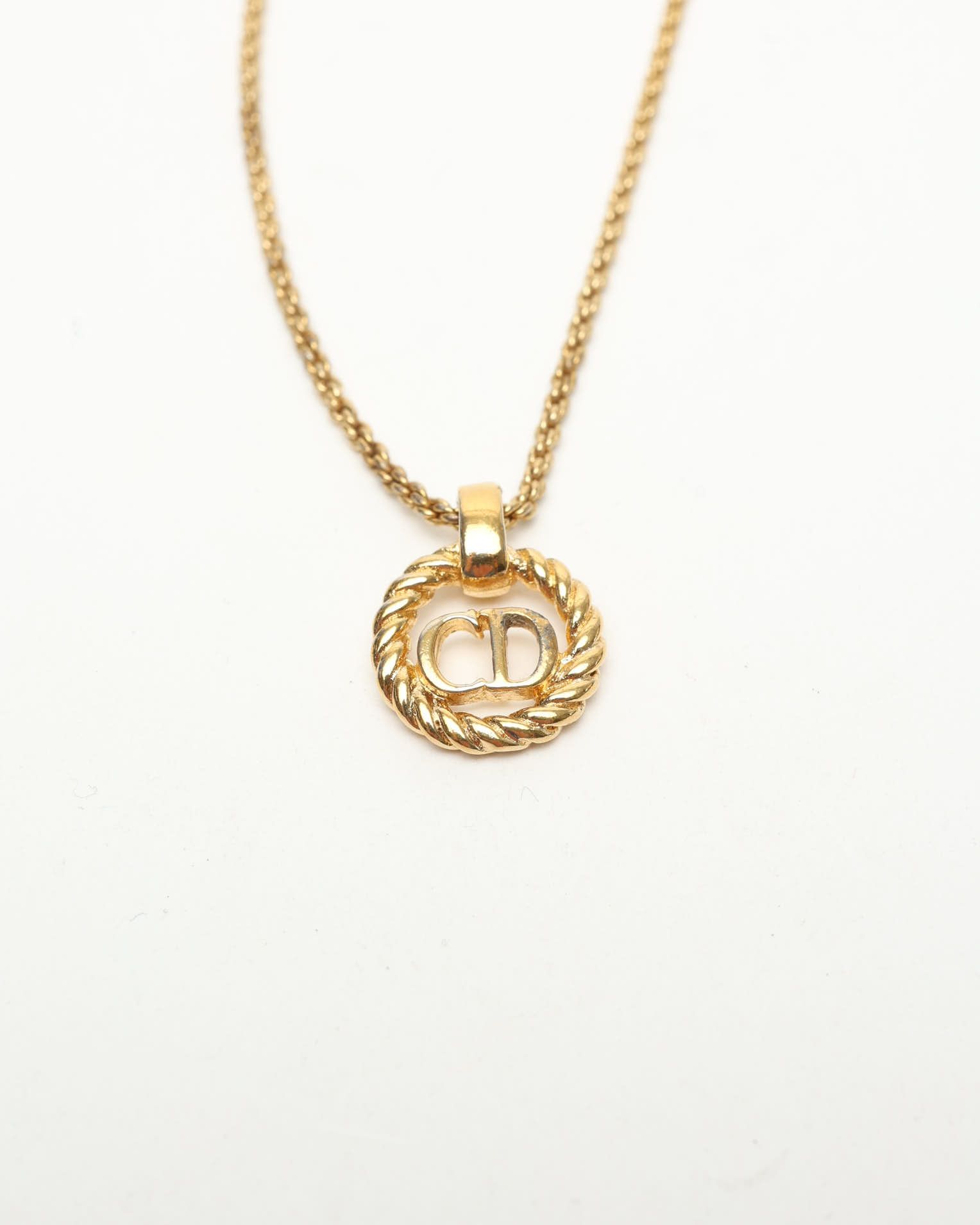 Dior Christian  Cd Twisted Logo Necklace
