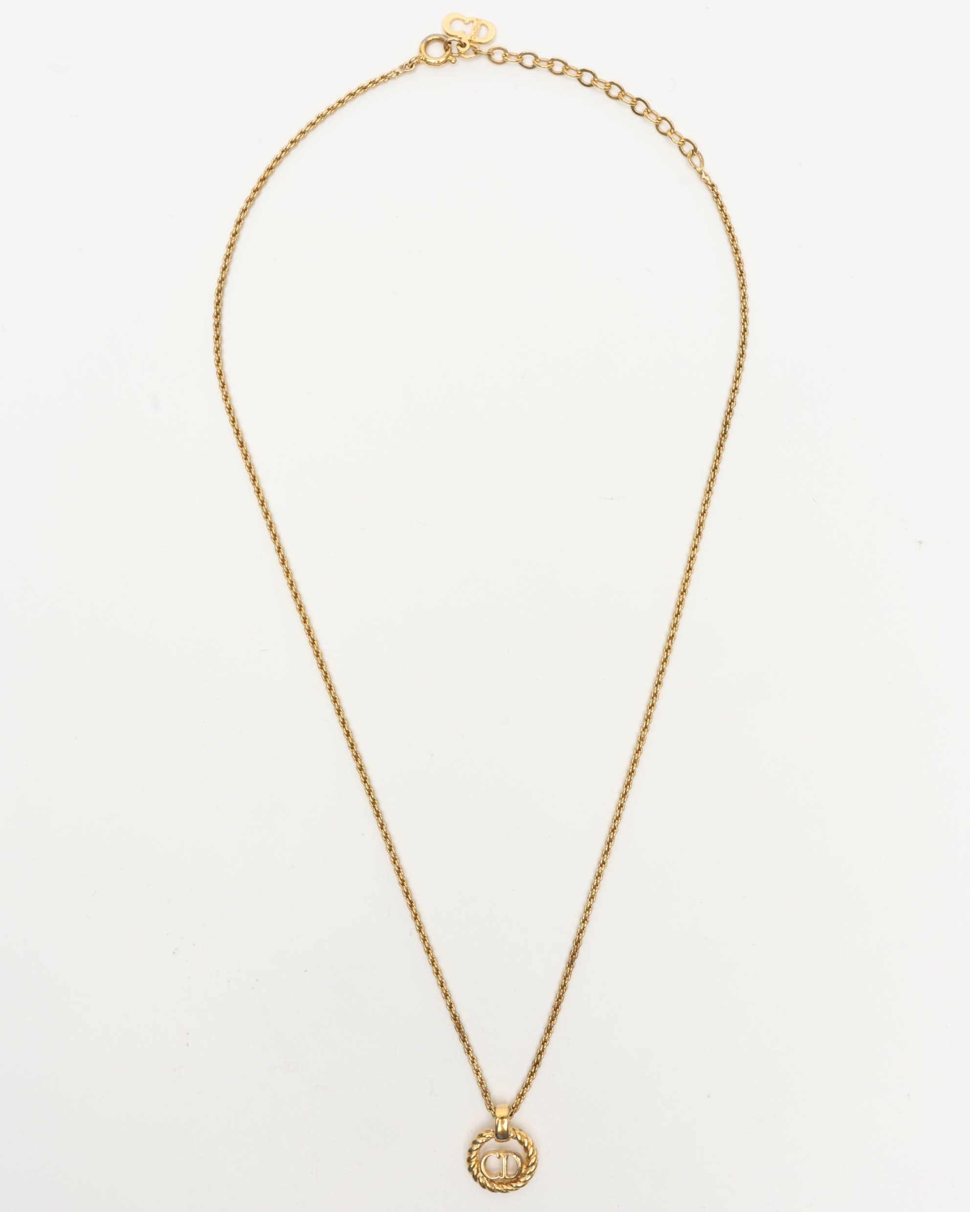 Dior Christian  Cd Twisted Logo Necklace