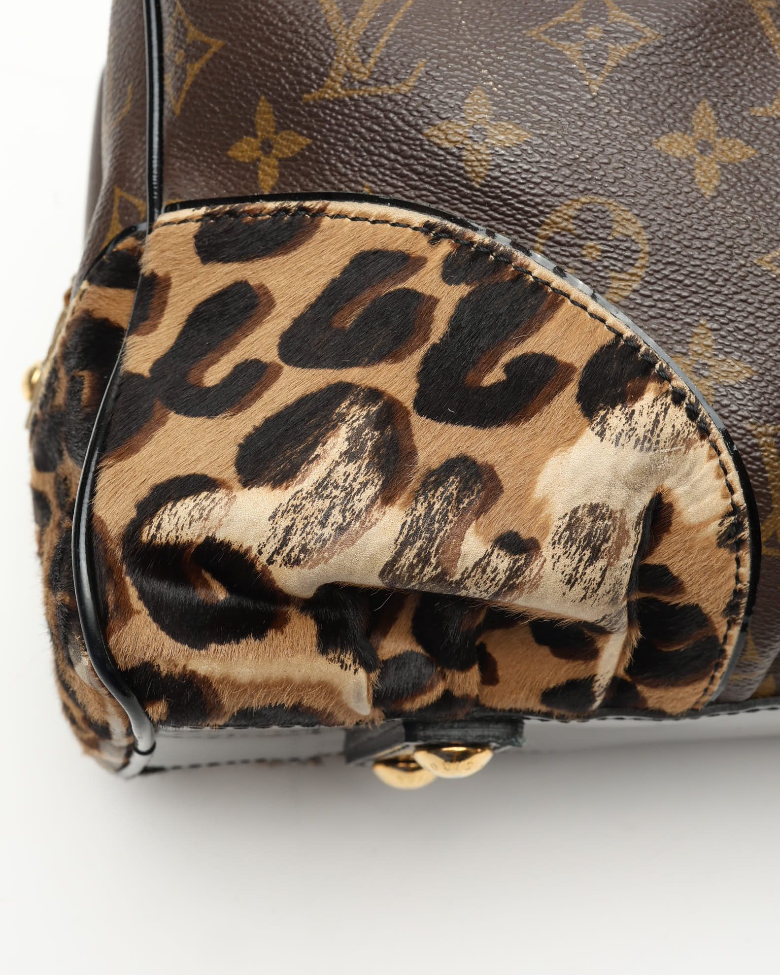 Pre-owned Louis Vuitton Monogram Leopard Adele Bag In Brown