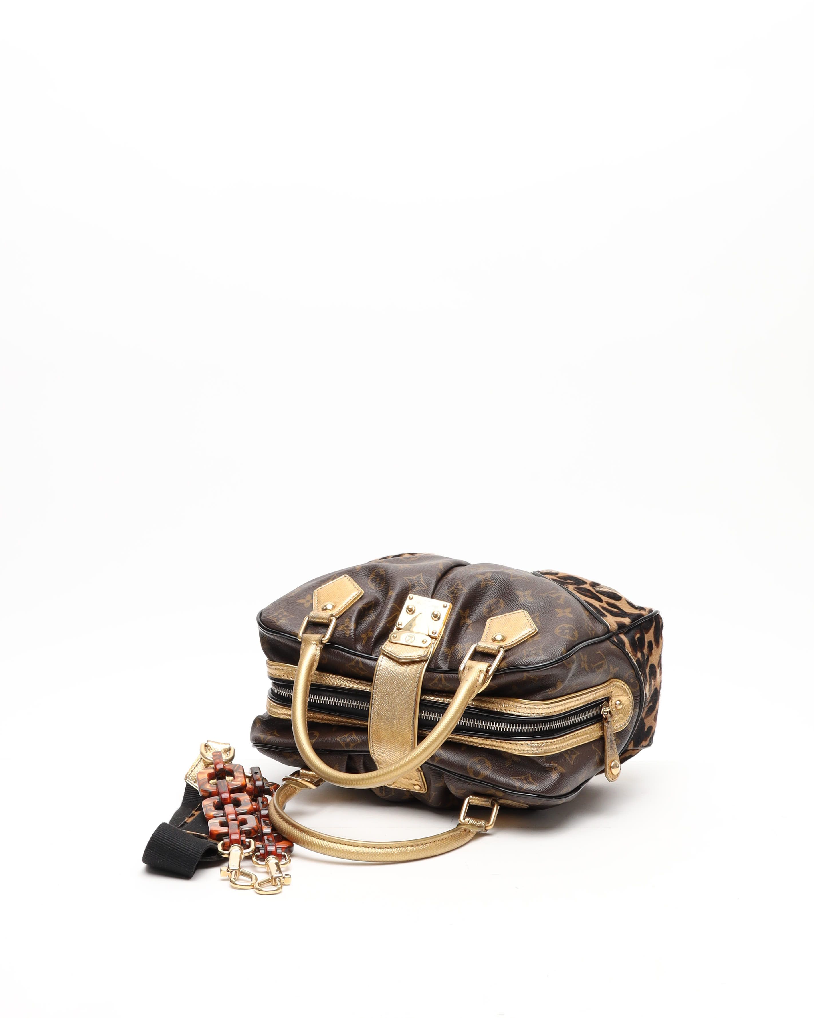 Pre-owned Louis Vuitton Monogram Leopard Adele Bag In Brown