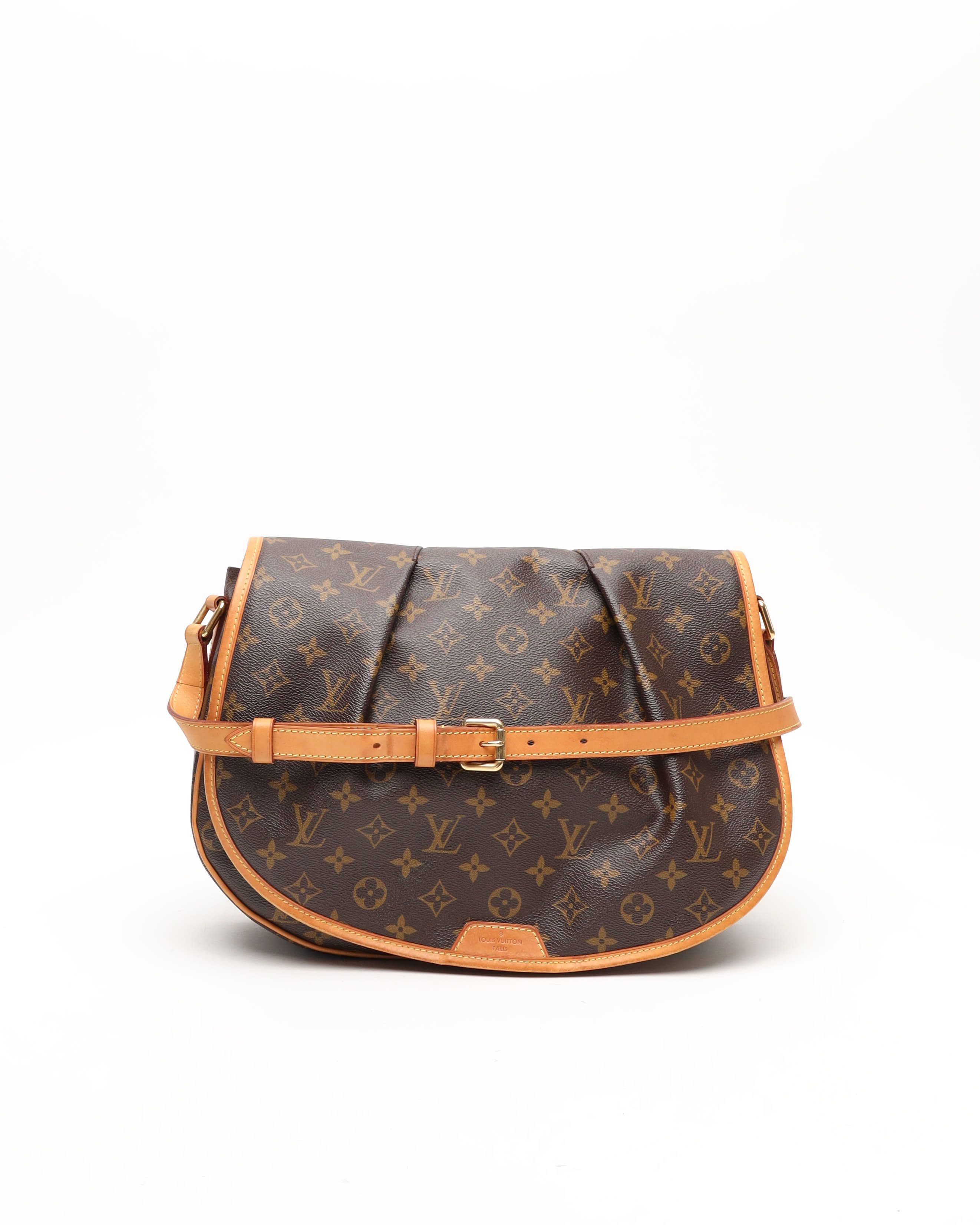 Pre-owned Louis Vuitton Monogram Menilmontant Mm Bag In Brown
