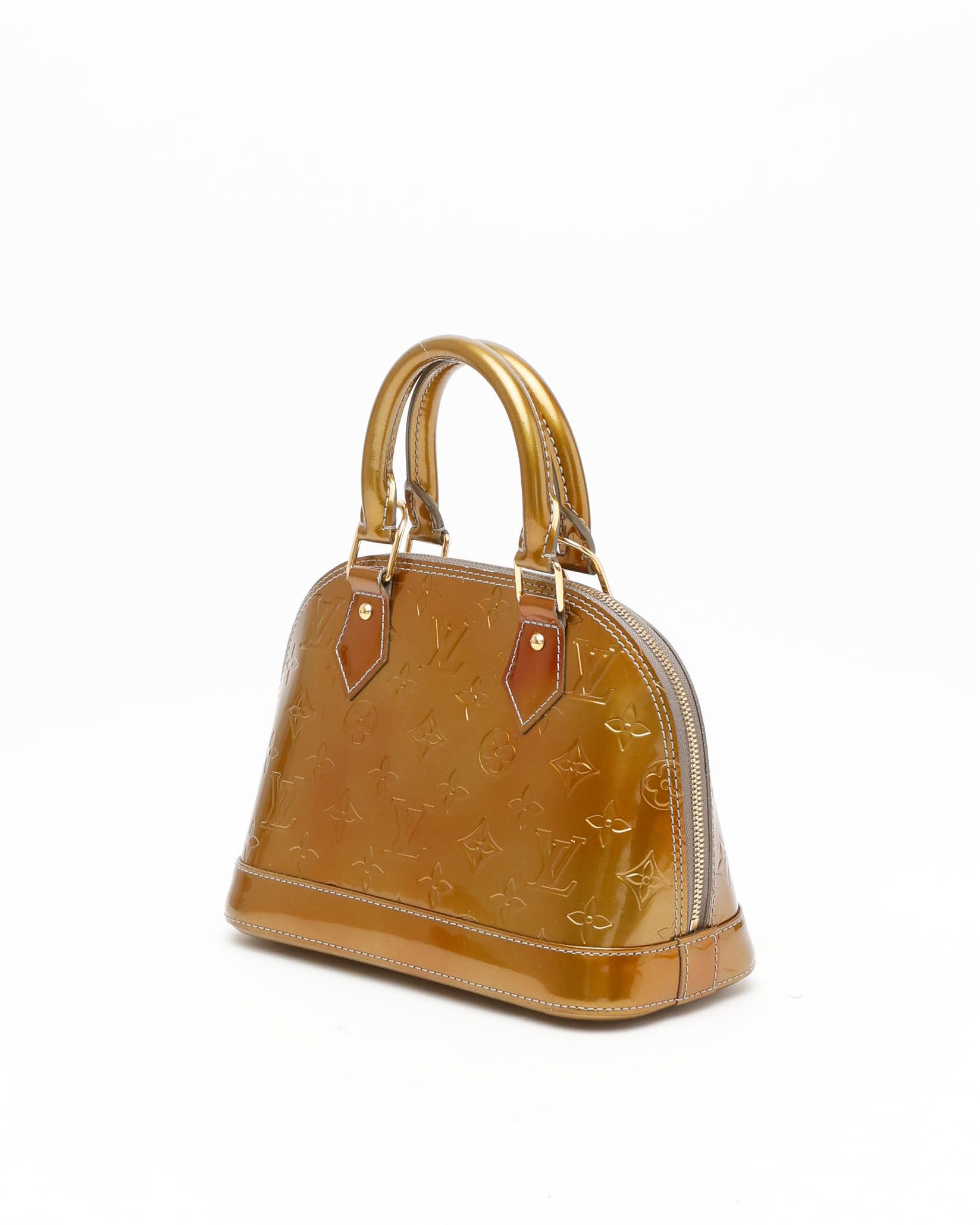 Pre-owned Louis Vuitton Vernis Alma Bb In Gold