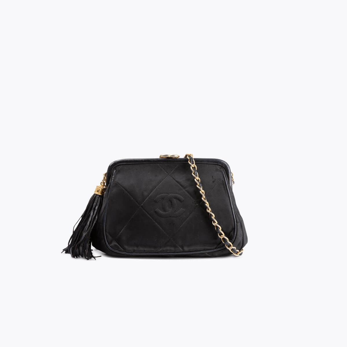CHANEL Quilted Satin Evening Bag