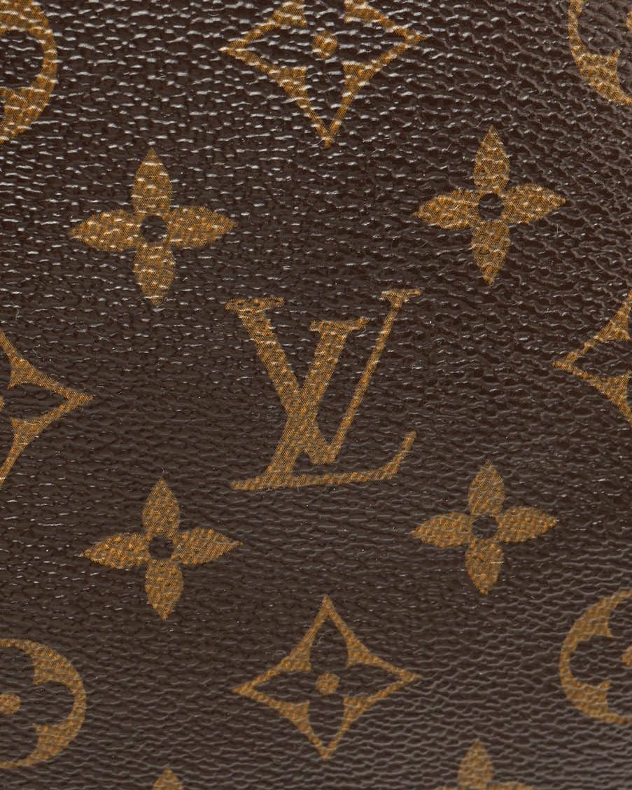 Pre-owned Louis Vuitton Porte Documents Voyage Monogram Macassar Briefcase In Brown