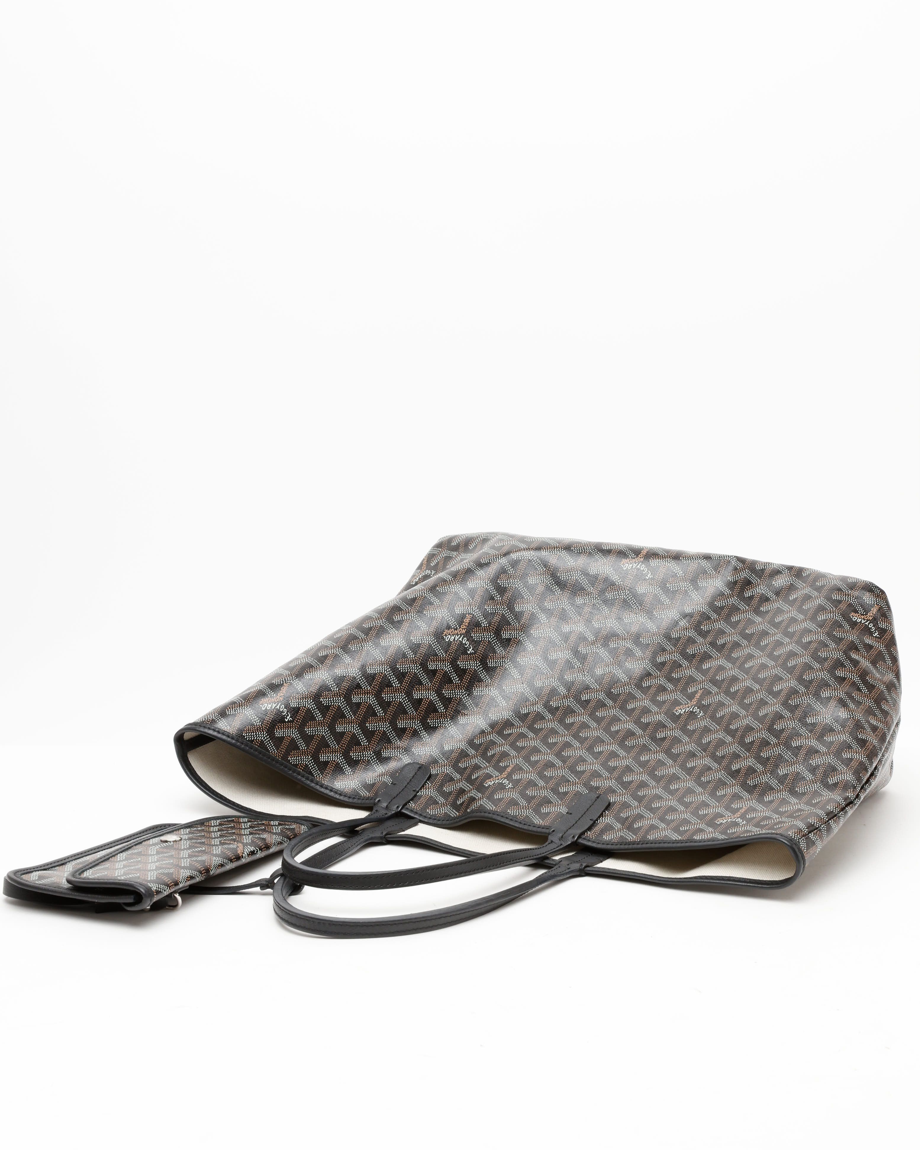 Pre-owned Goyard Saint Louis Pm Tote Bag In Black