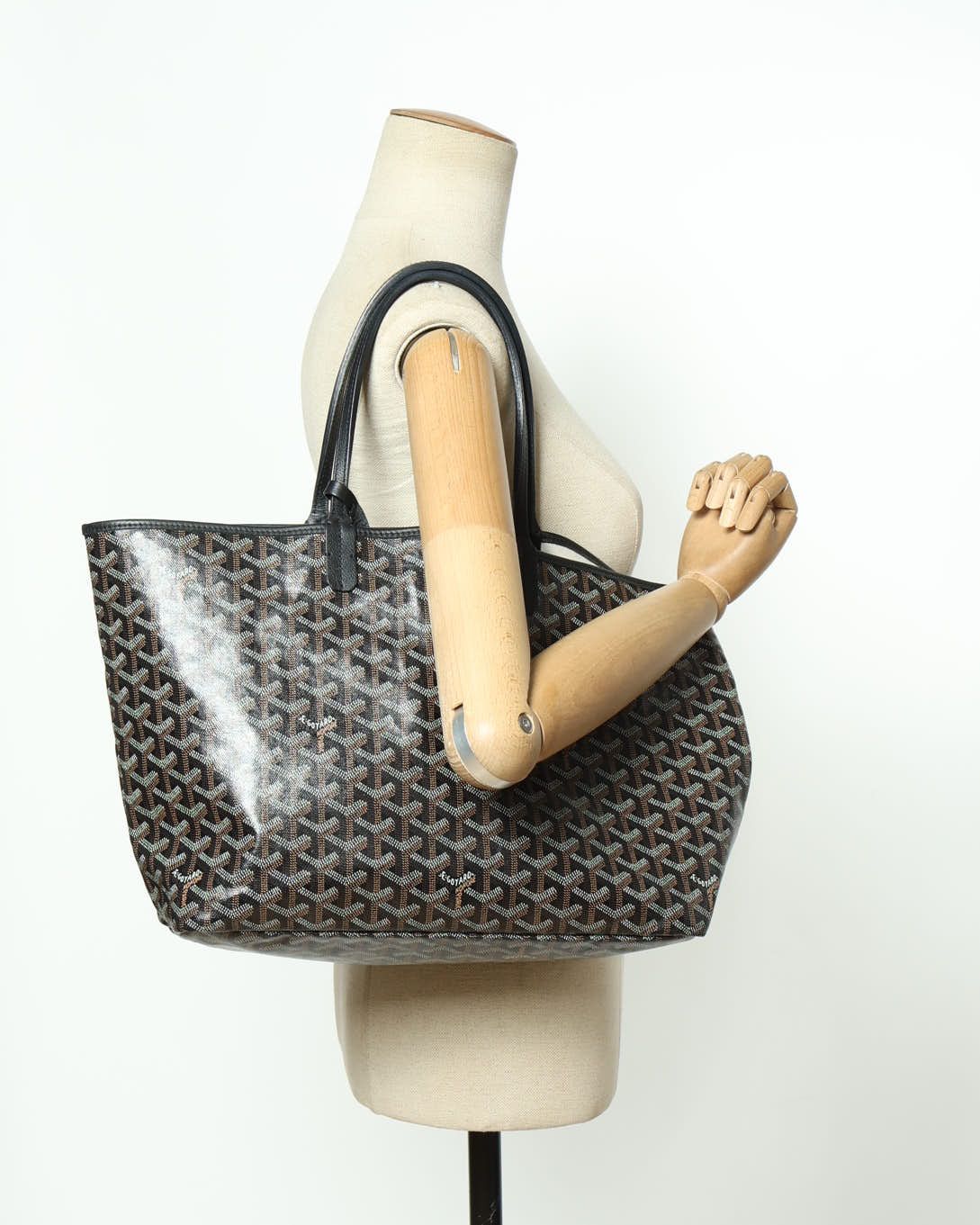 Pre-owned Goyard Saint Louis Pm Tote Bag In Black