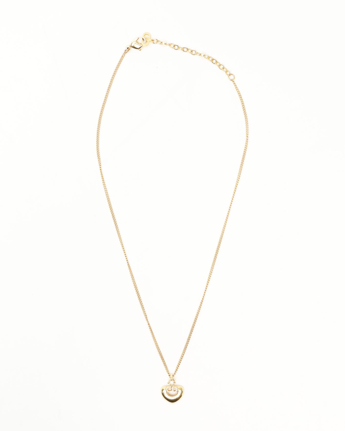 Dior Christian  Cd Heart Necklace In Gold