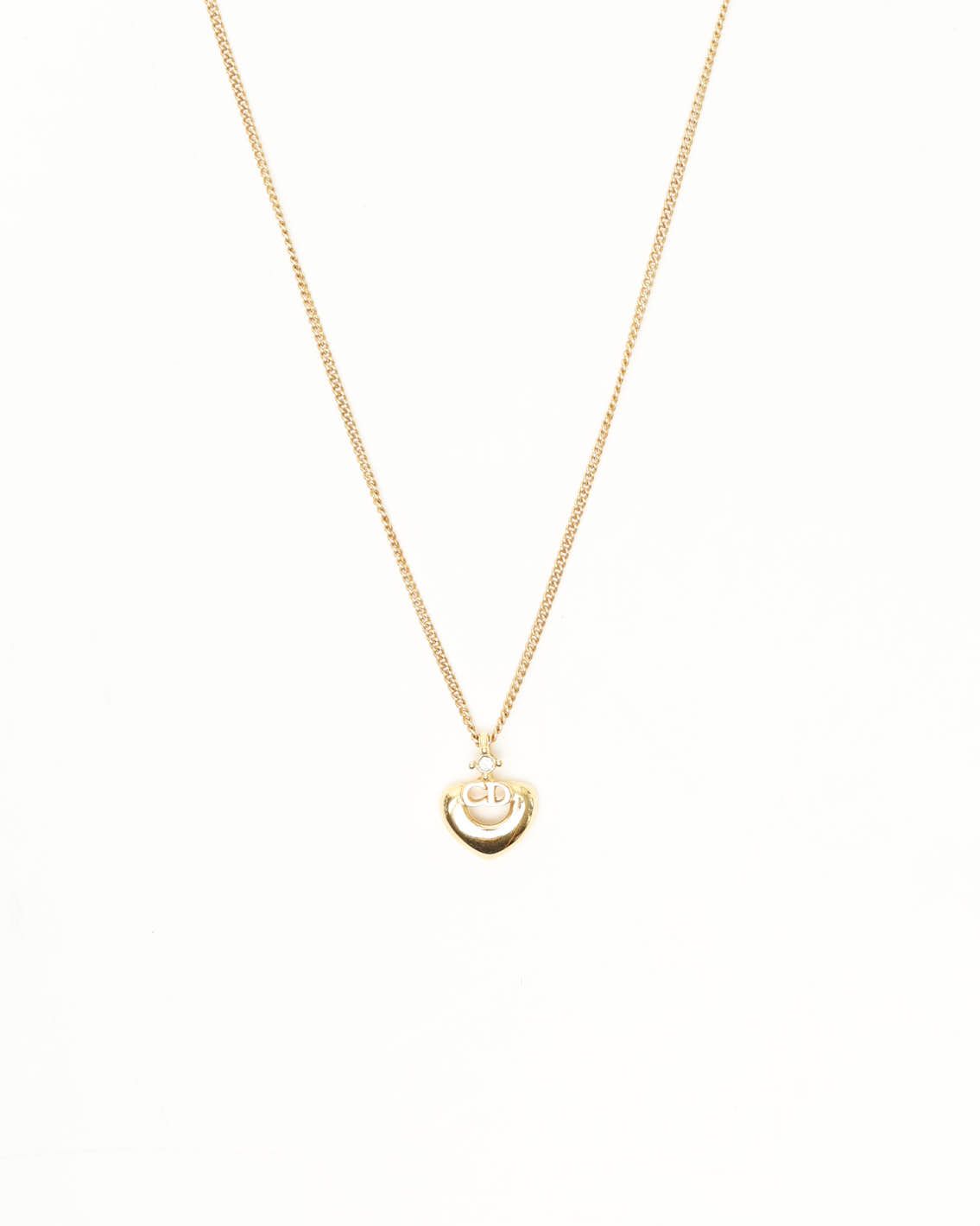 Dior Christian  Cd Heart Necklace In Gold