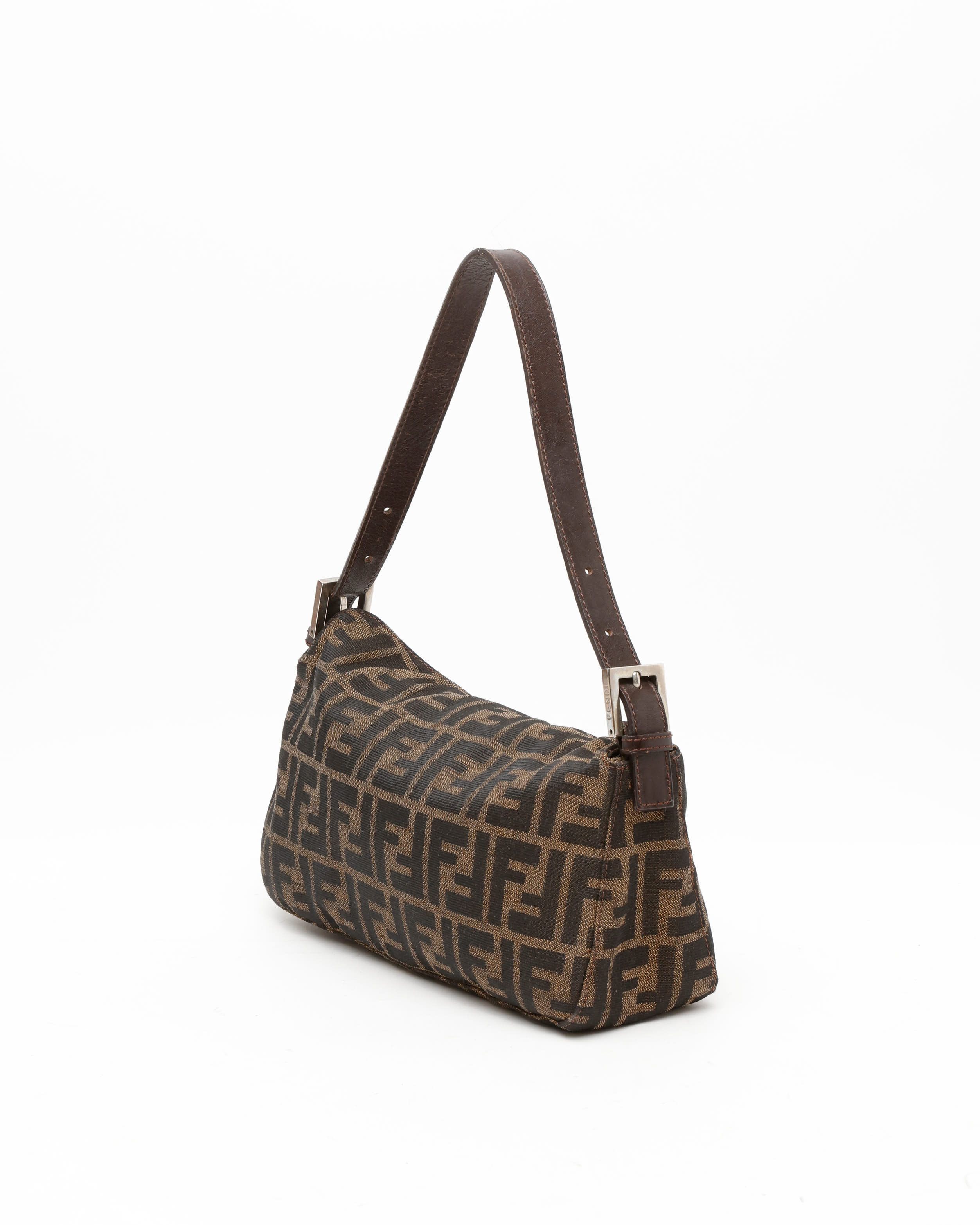 Shop Fendi Zucca Baguette Bag