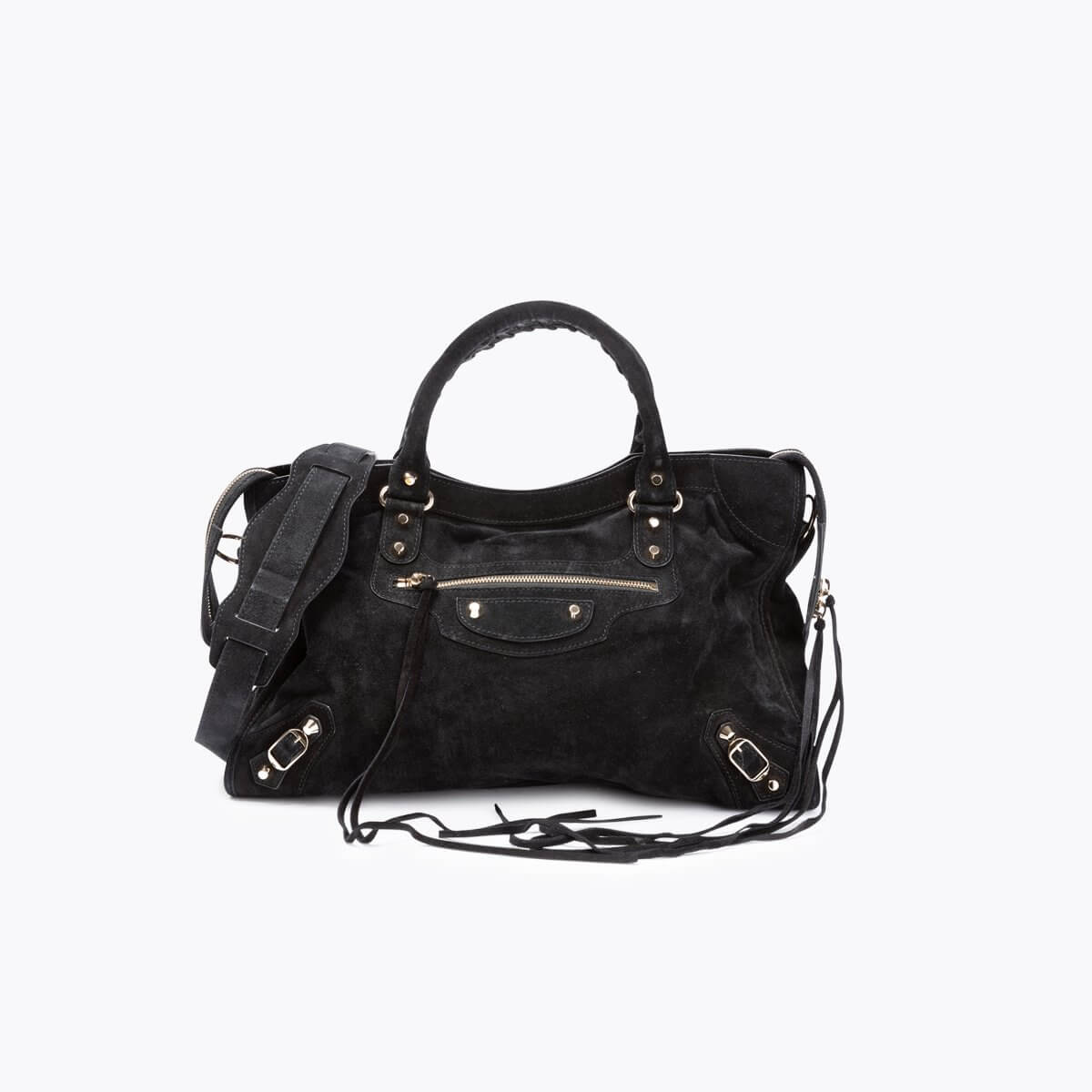 BALENCIAGA Motocross Classic City Suede Shoulder Bag