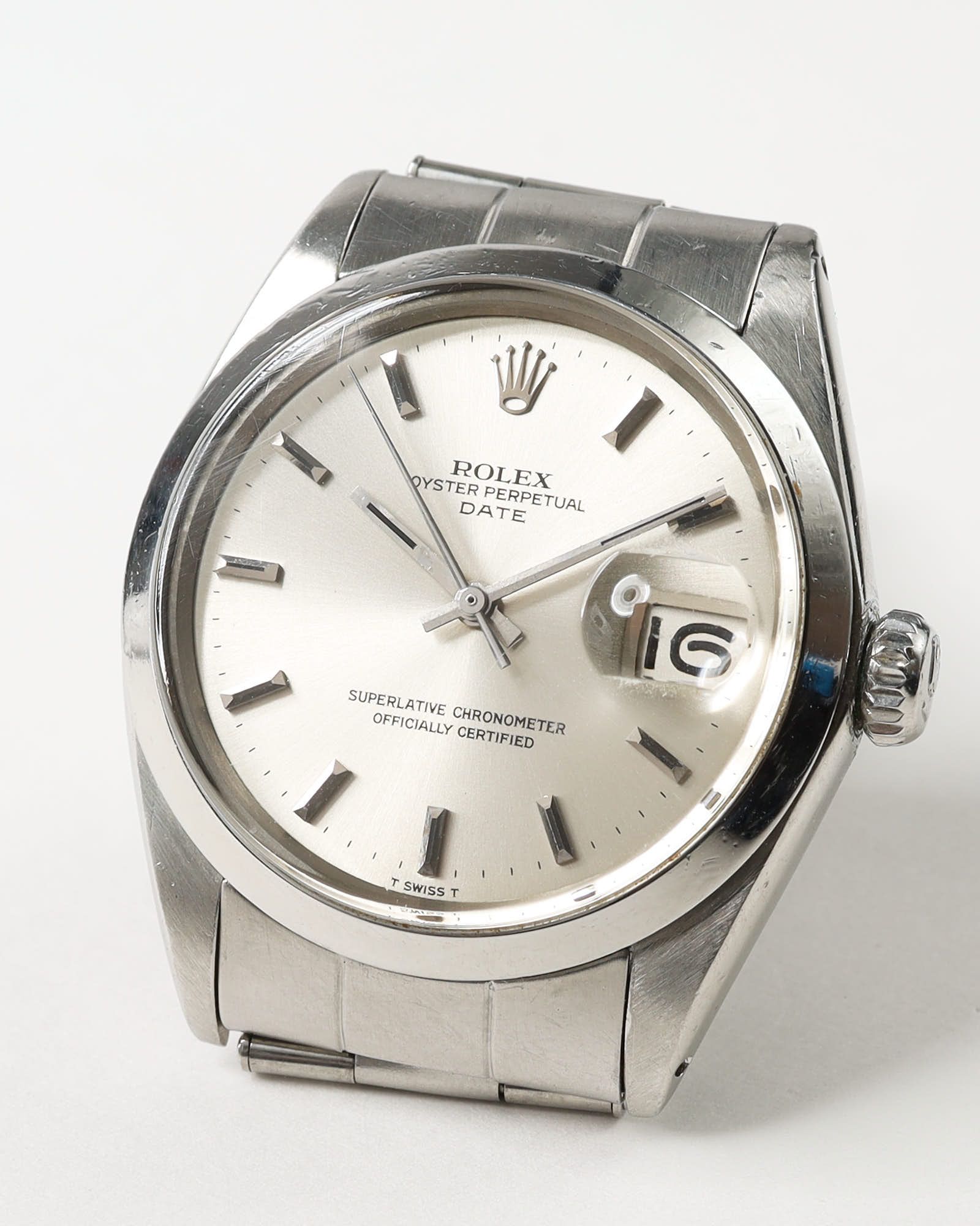 Rolex Oyster Perpetual Date 34mm Ref 1500 1970 Watch In Gray