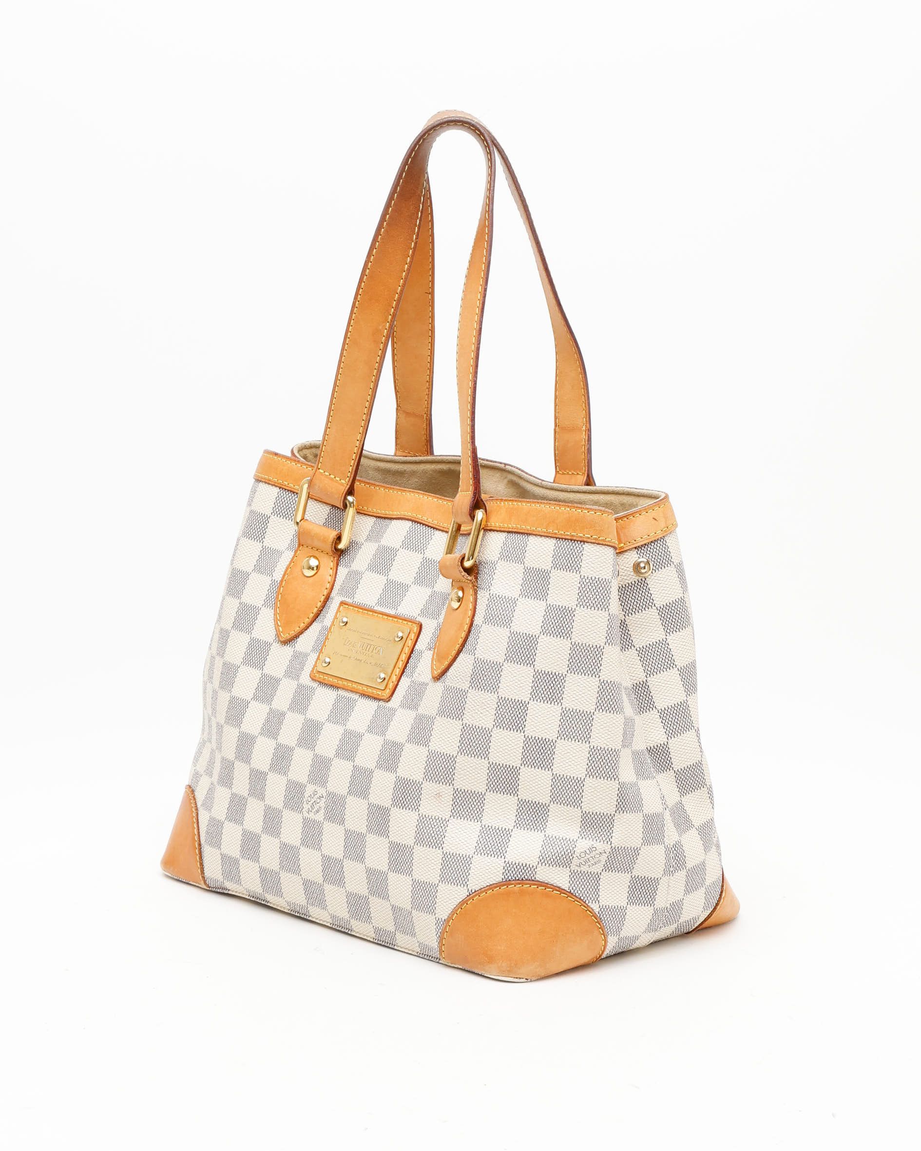 Pre-owned Louis Vuitton Damier Azur Hampstead Pm Tote Bag