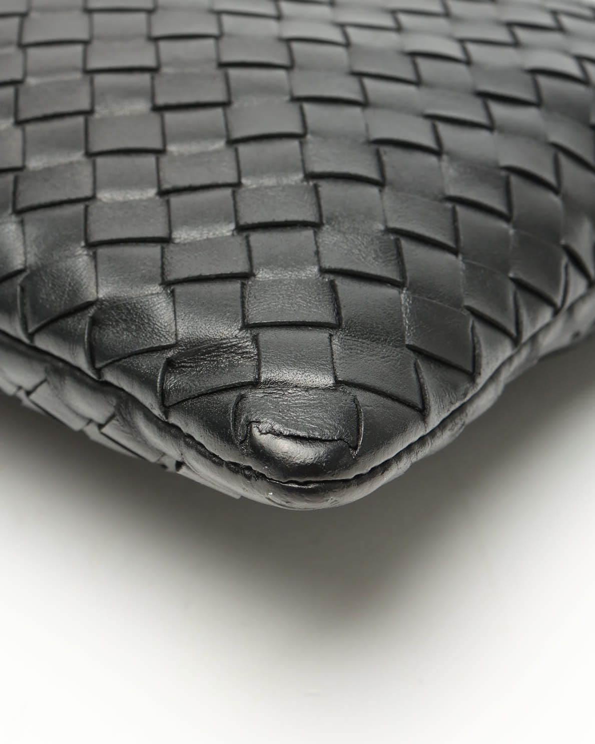 Bottega Veneta Intrecciato Leather Half Zipped Pouch