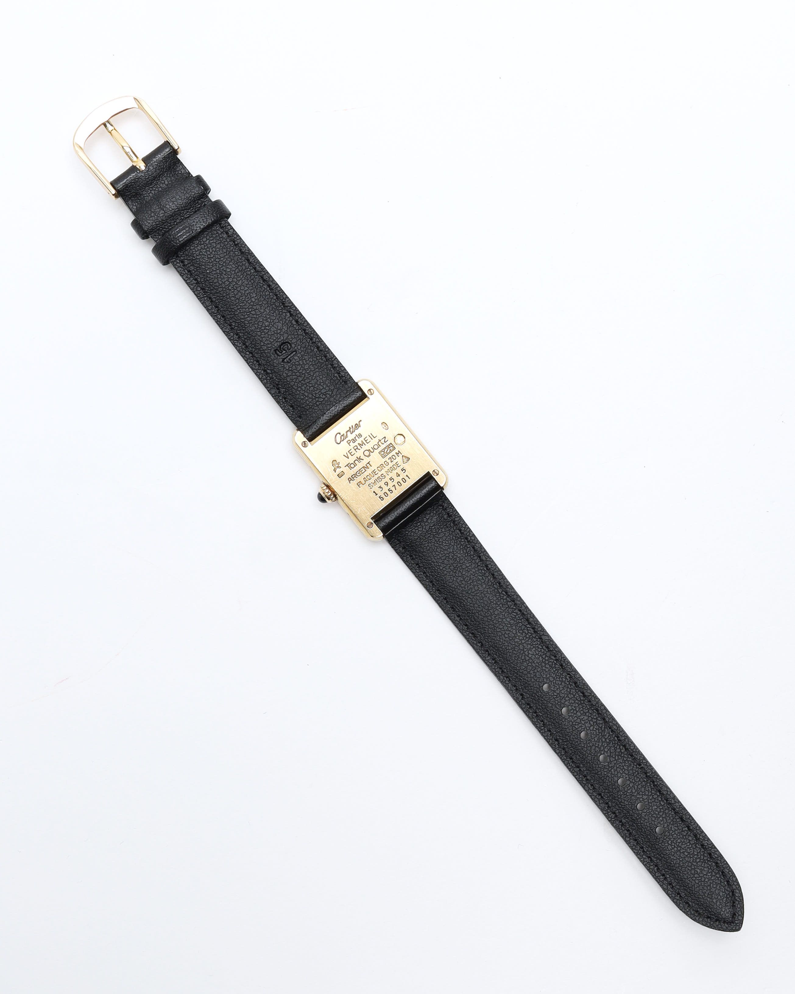 Cartier Tank Vermeil 21mm Ref 5057001 Watch In Black