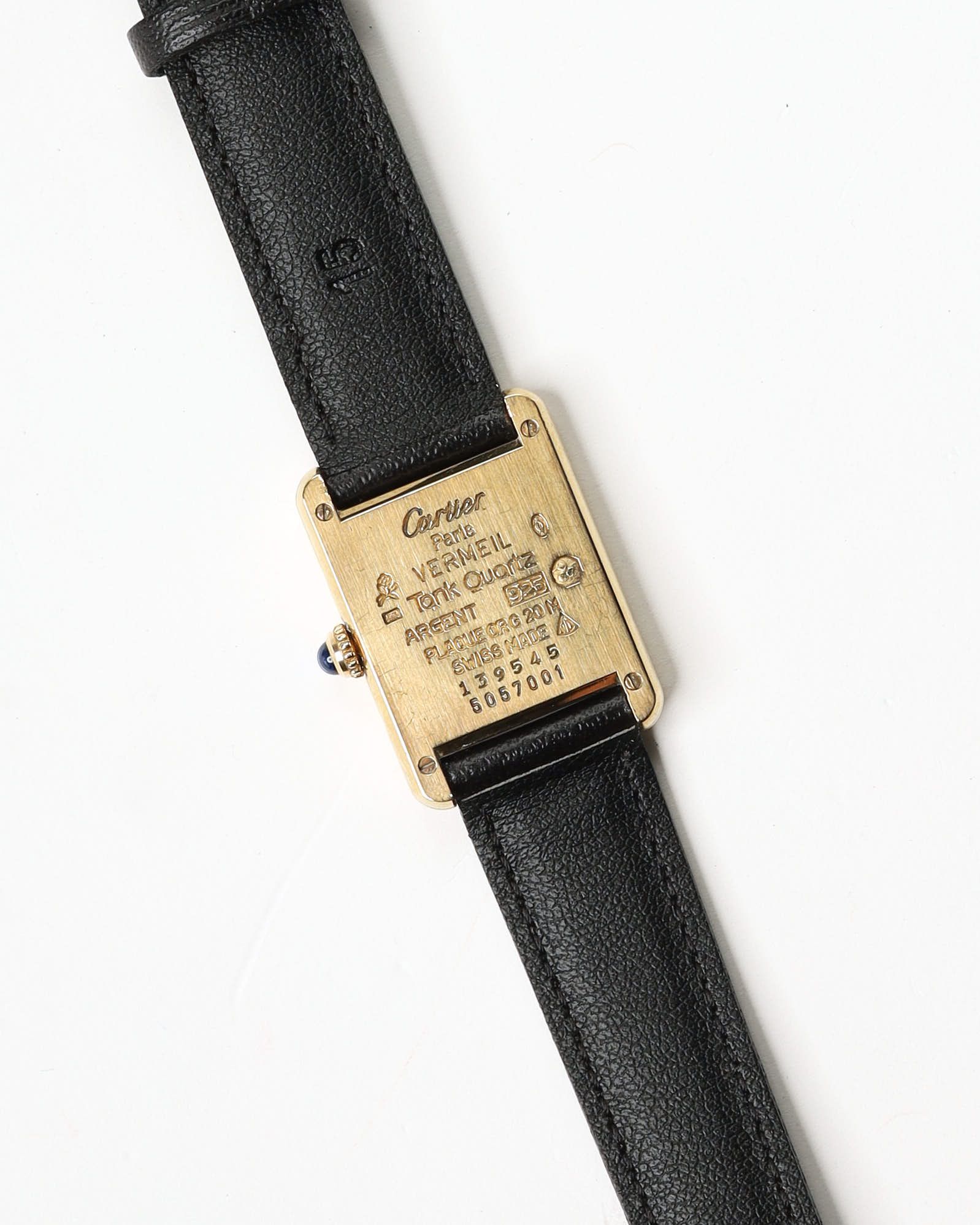 Cartier Tank Vermeil 21mm Ref 5057001 Watch In Black