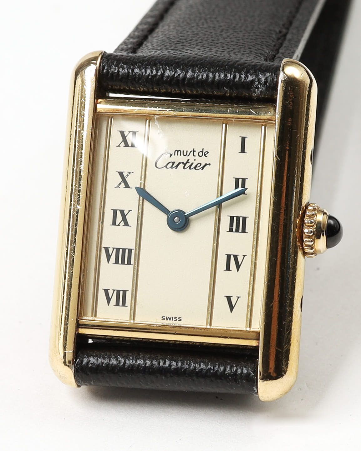 Cartier Tank Vermeil 21mm Ref 5057001 Watch In Black