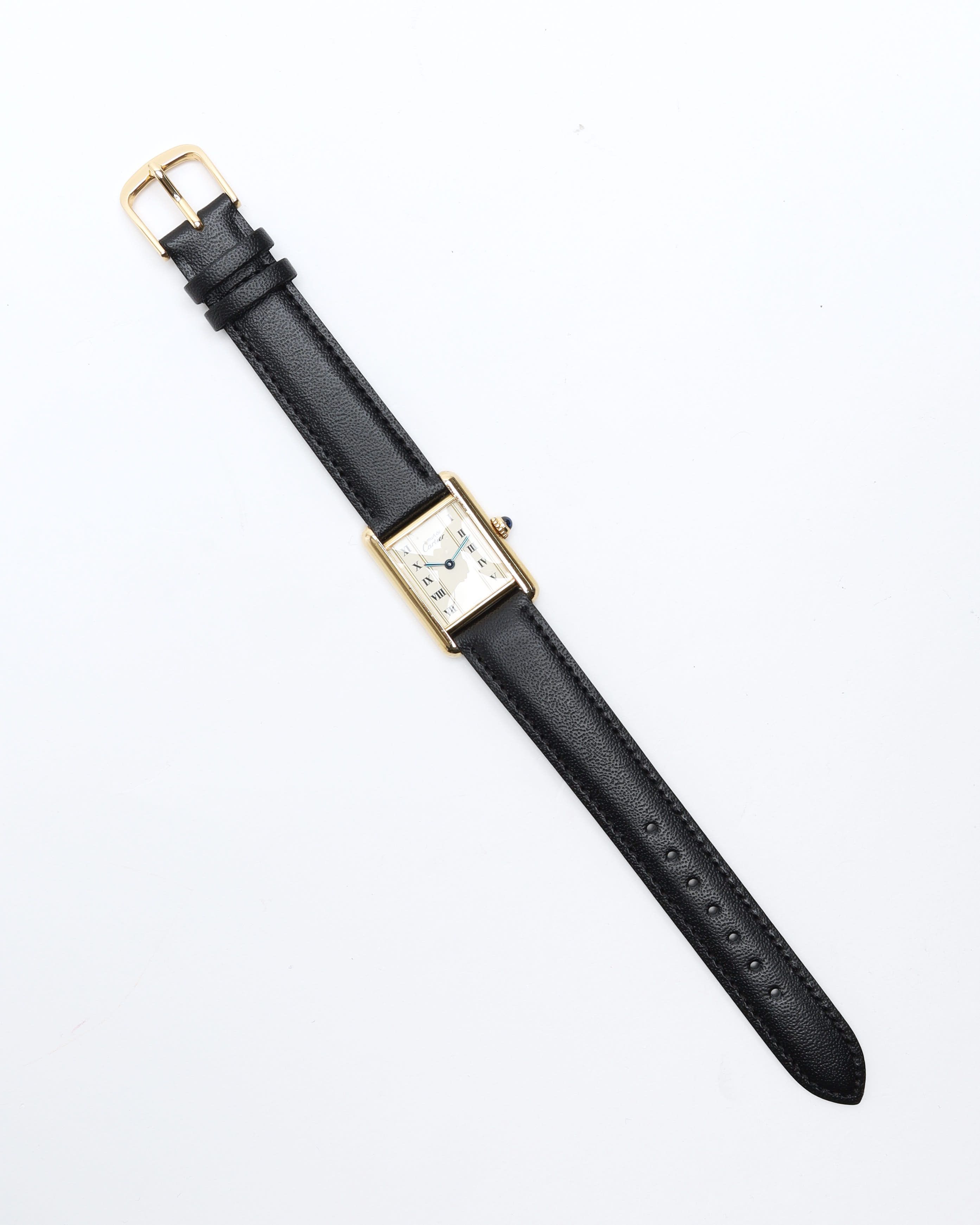 Cartier Tank Vermeil 21mm Ref 5057001 Watch In Black