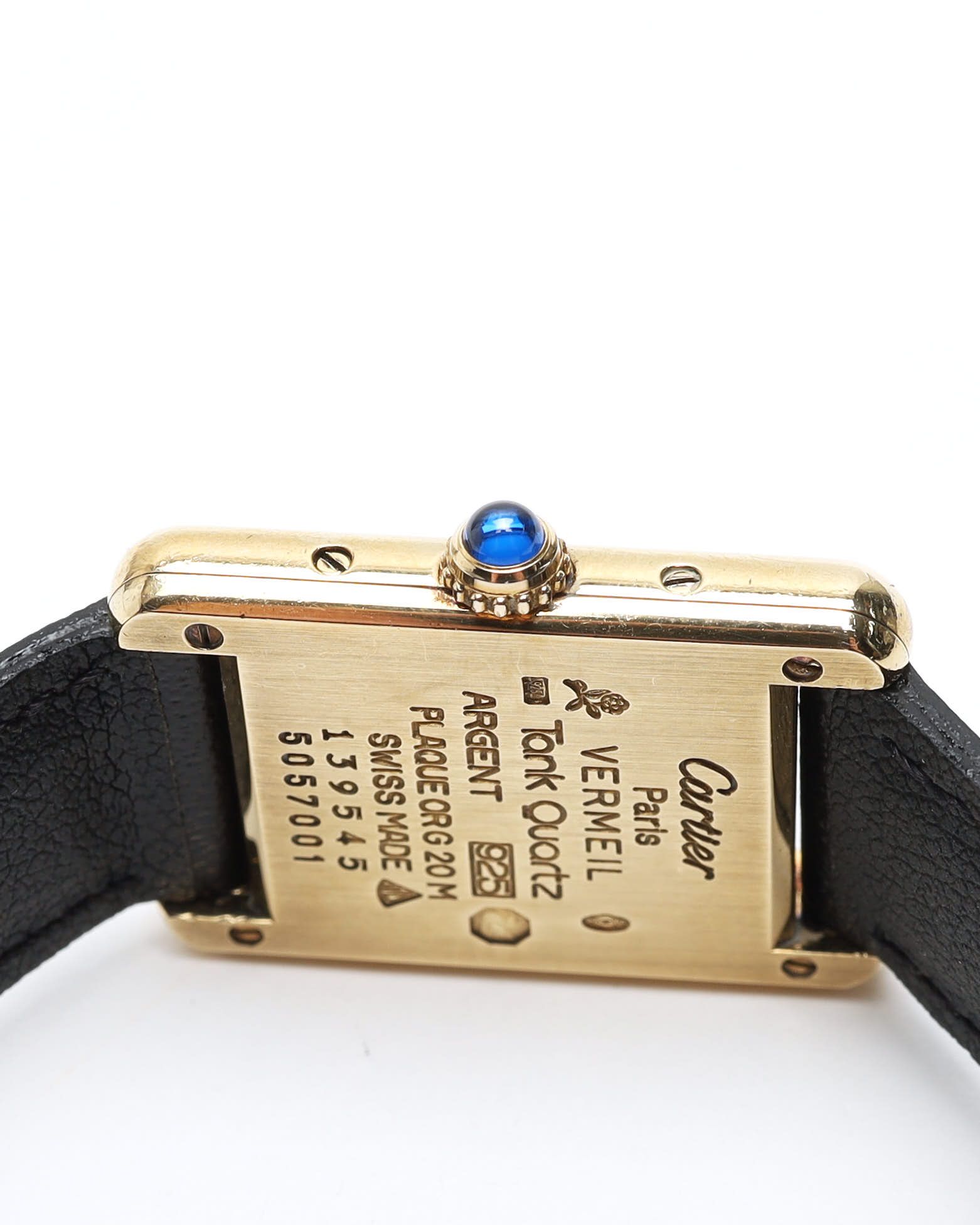 Cartier Tank Vermeil 21mm Ref 5057001 Watch In Black