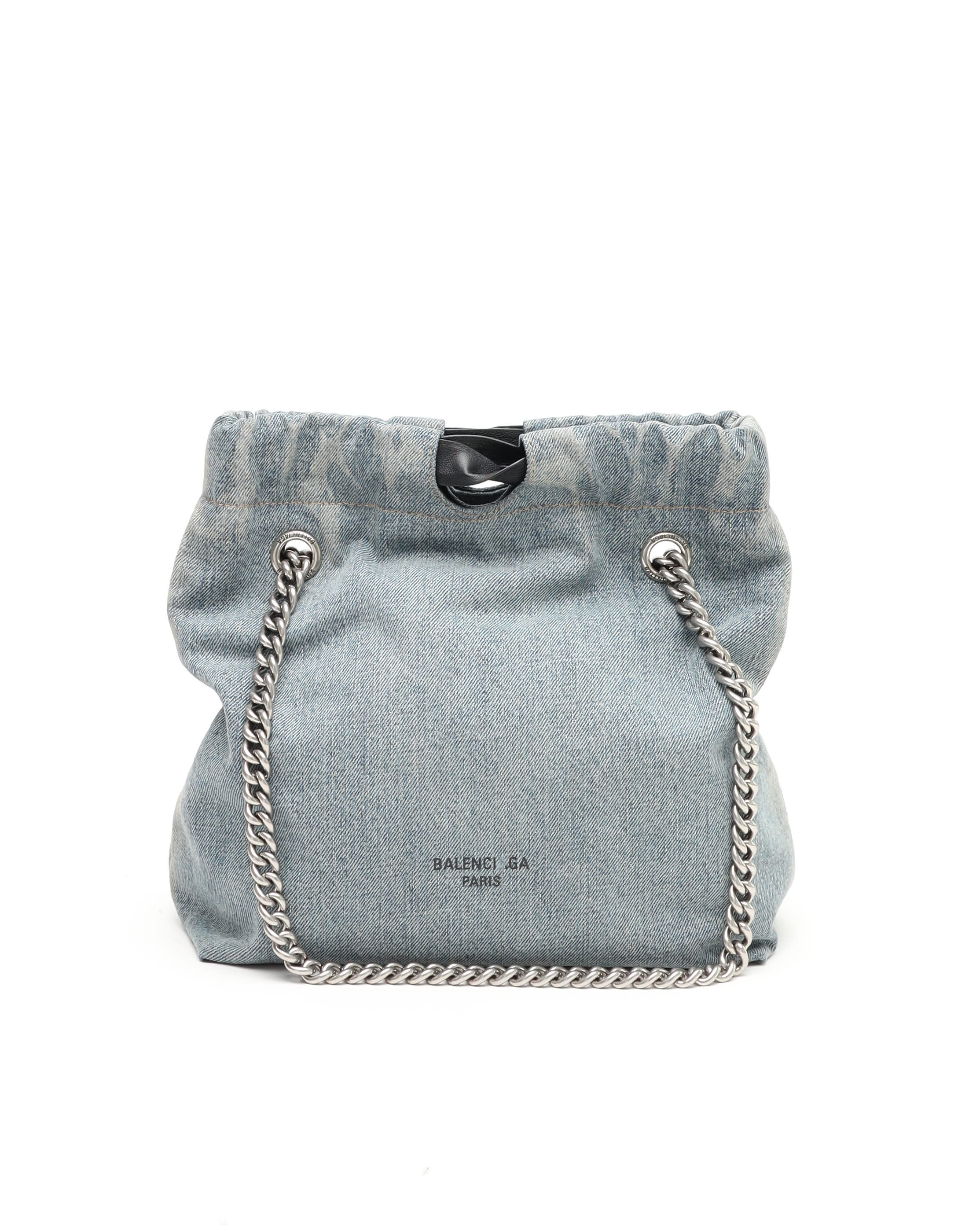 Balenciaga Small Denim Crush Tote Bag