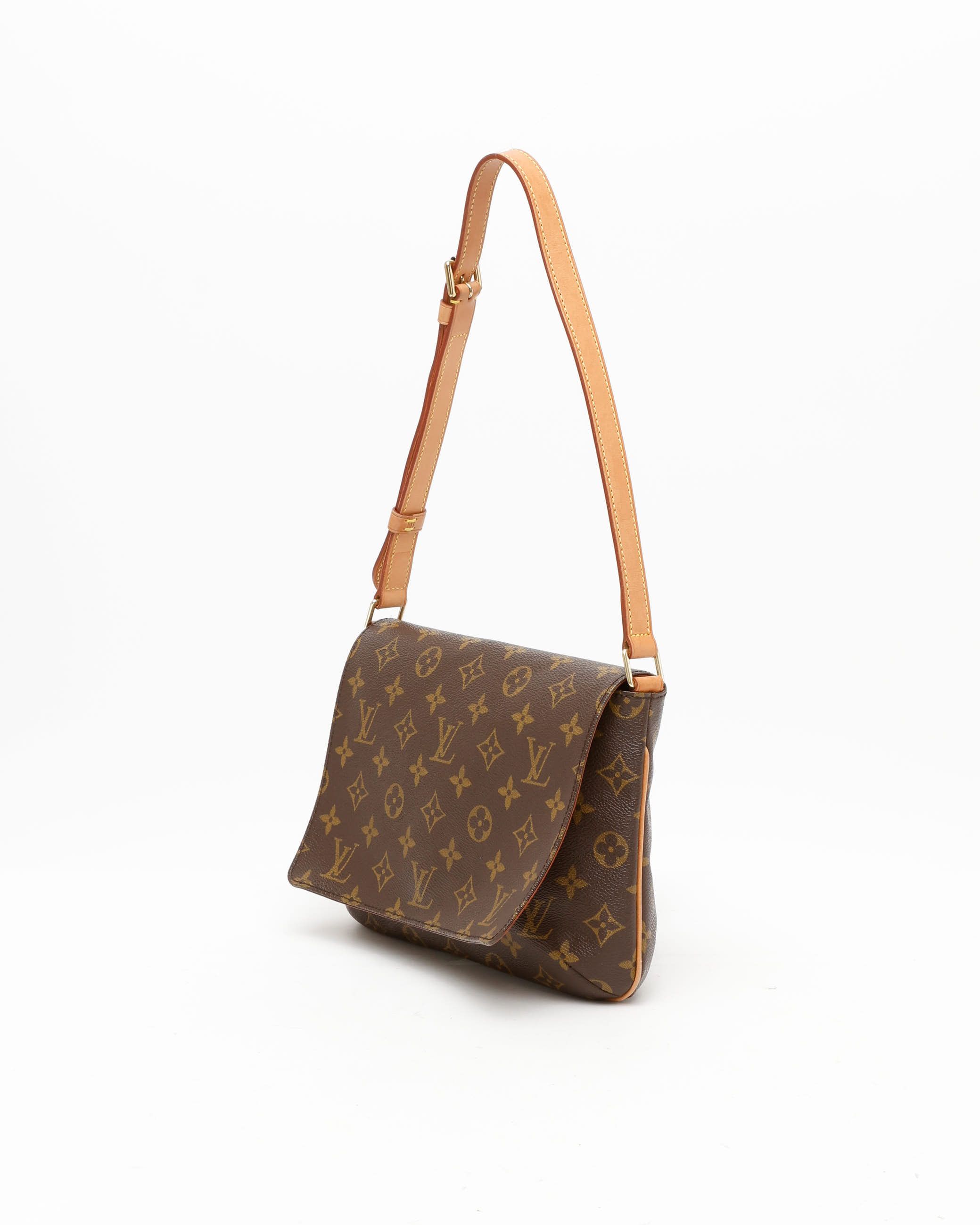 Pre-owned Louis Vuitton Monogram Musette Tango Bag In Brown