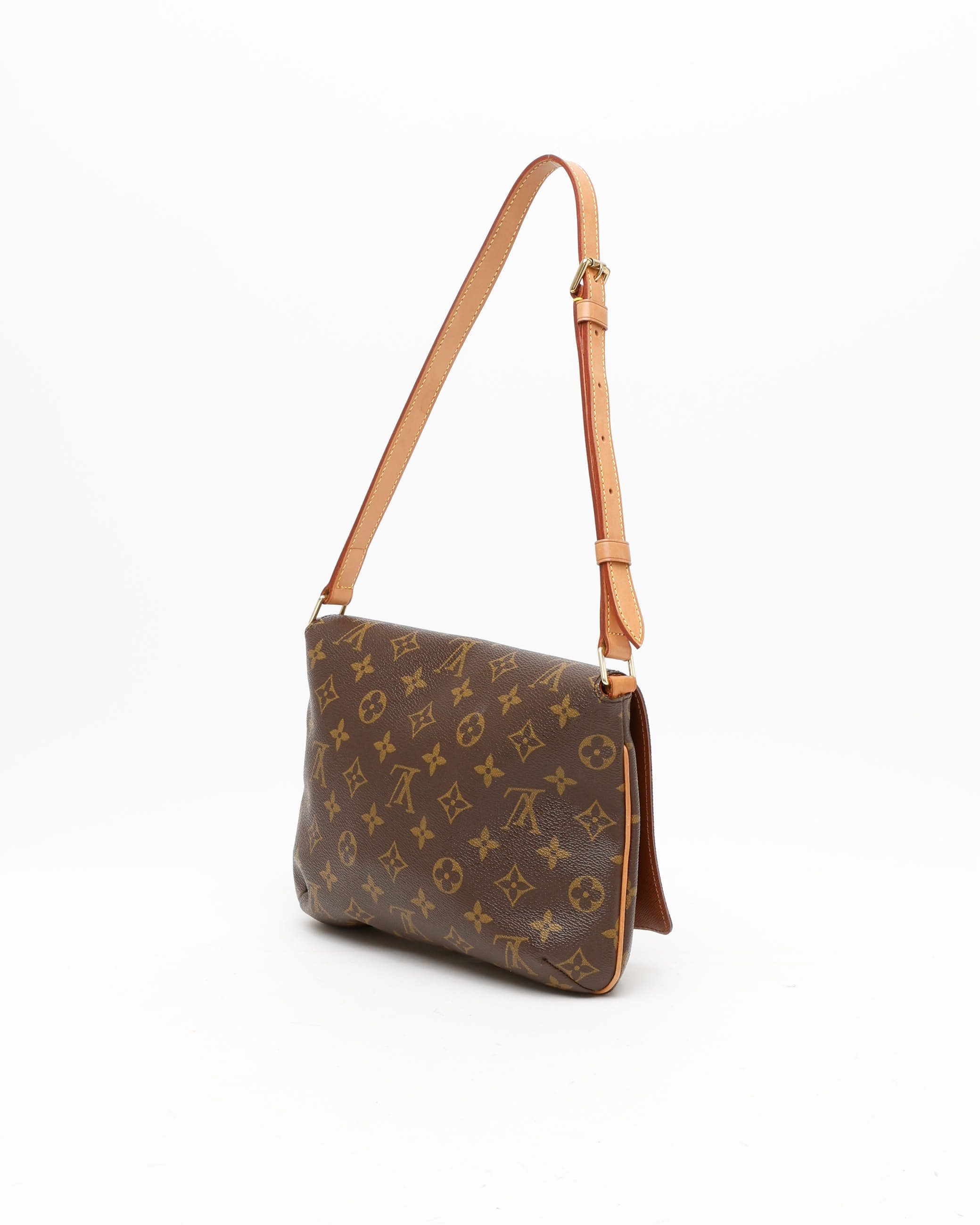 Pre-owned Louis Vuitton Monogram Musette Tango Bag In Brown
